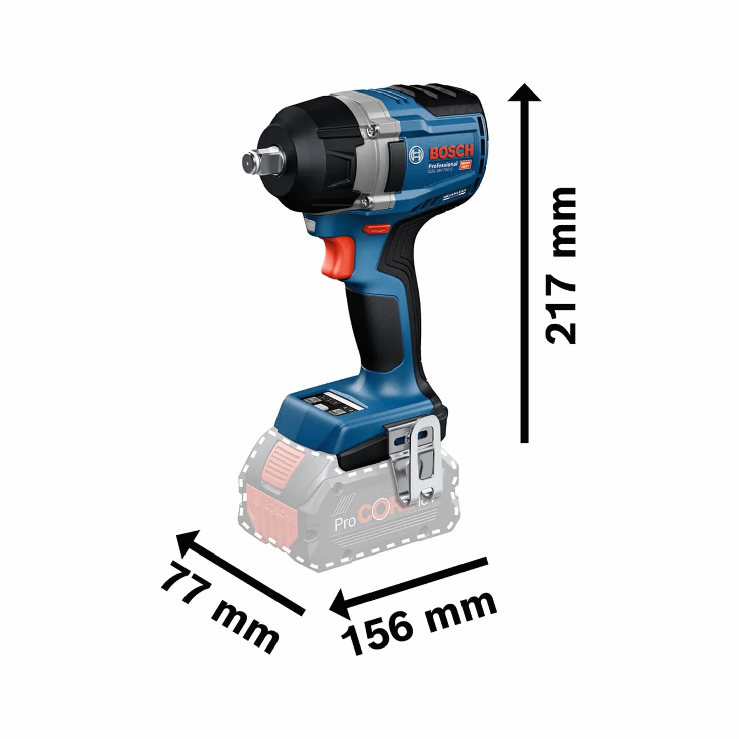 Bosch Professional 18V System atornillador de impacto a batería GDS 18V-750 C (incl. módulo Connectivity GCY42, L-BOXX, sin batería/cargador)