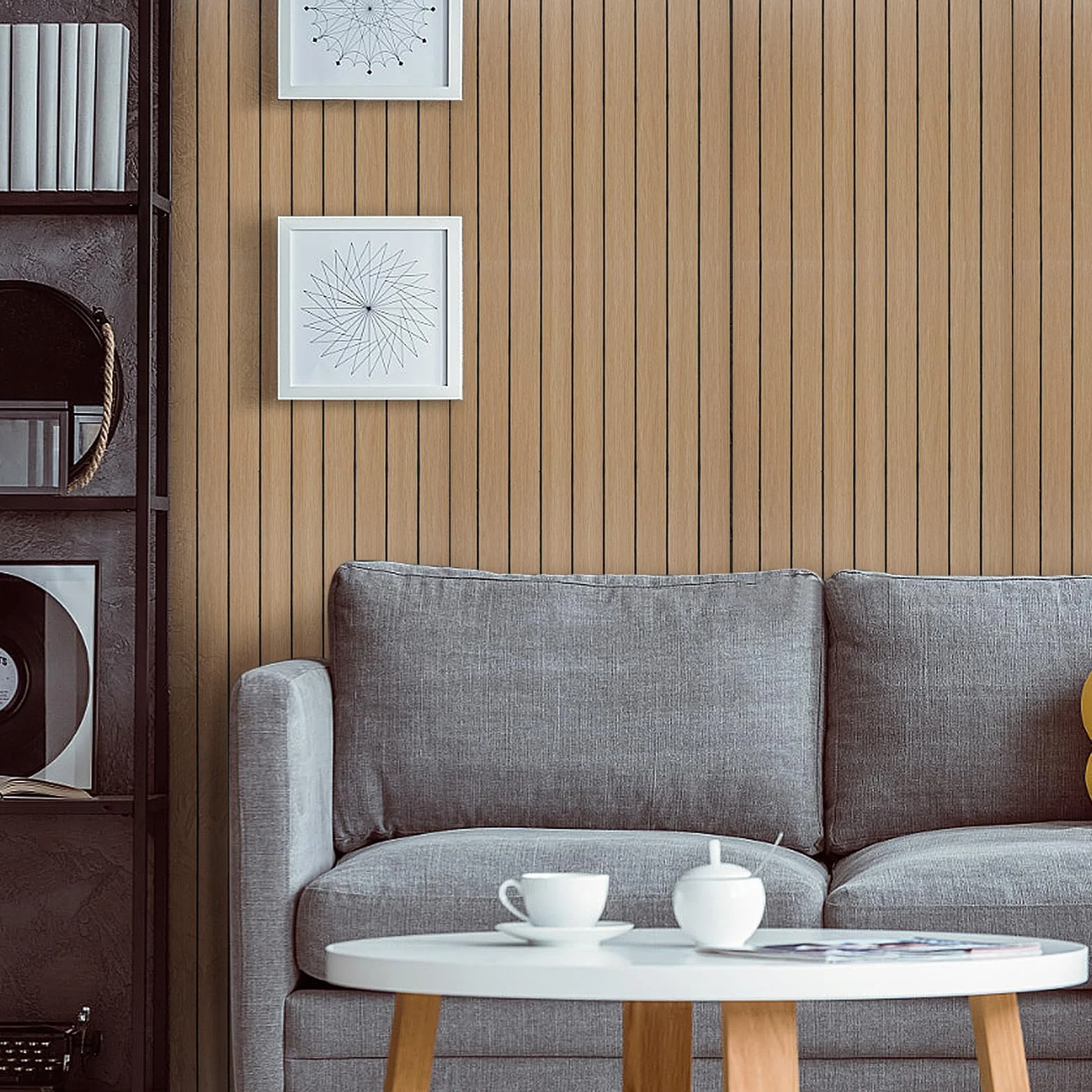 Paneles de pared 3D con aspecto de madera, autoadhesivos, paneles de madera 3D, 10 unidades de 40 x 40 cm, revestimiento de pared de PVC, resistentes al agua y al calor, pegatinas para pared, techos,