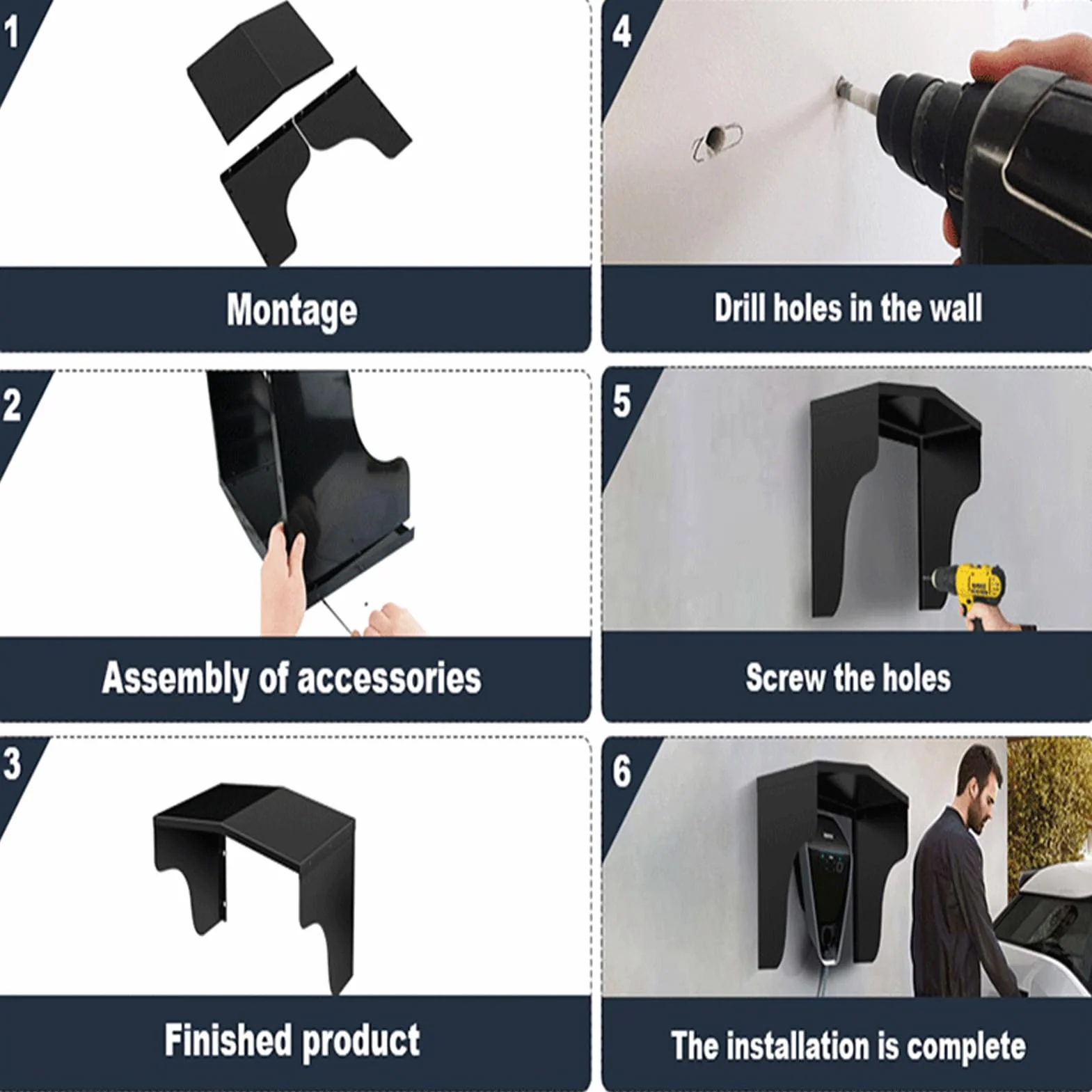 Cubierta eléctrica, cubierta de la caja de conexiones, cubierta de la toma eléctrica de aluminio | Techo protector de la estación de carga | Protección contra la intemperie para montaje en pa