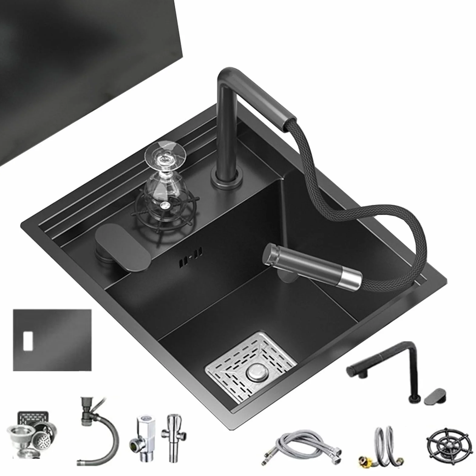 Bricolaje Fregadero Oculto Para Cocina Con Barra RV Fregadero Pequeño Acero Inoxidable Con Tapa Grifo Elevable Sifón Lavabo Lavar Las Manos Y Las Verduras Al Aire Libre Tipo Estudio Balcón herramienta