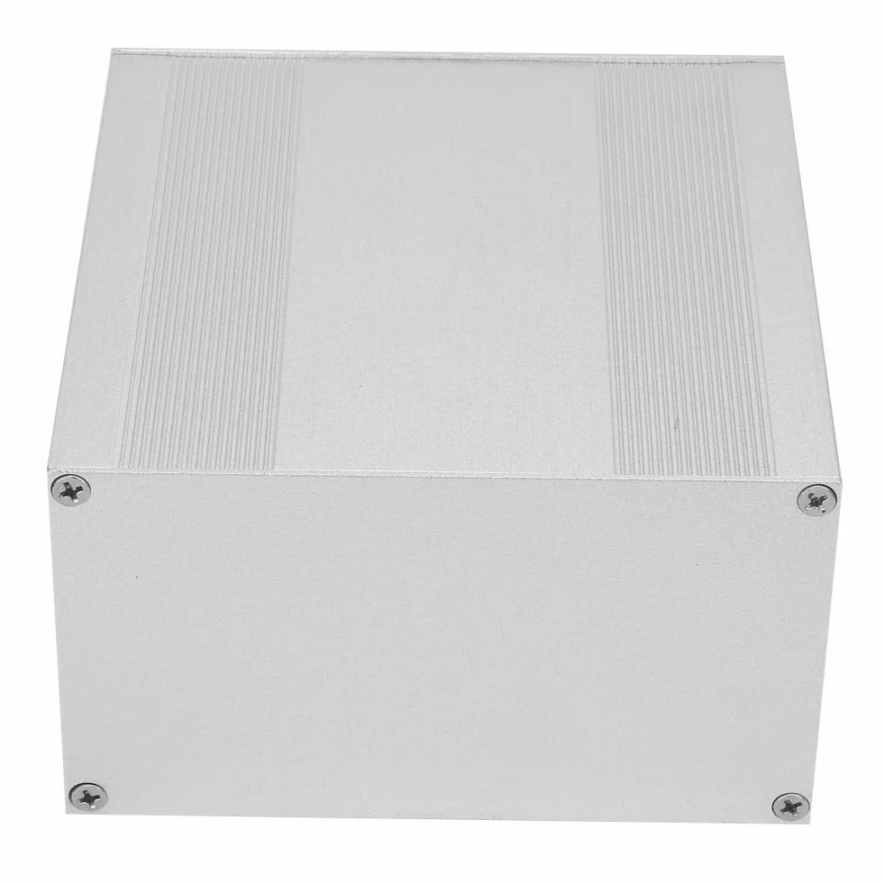 Caja de caja de aluminio Caja de caja de instrumentos de PCB de proyecto de placa de circuito electrónico DIY de plata para carcasa de aluminio de disipación de calor de productos electrónicos, 3,2 ×