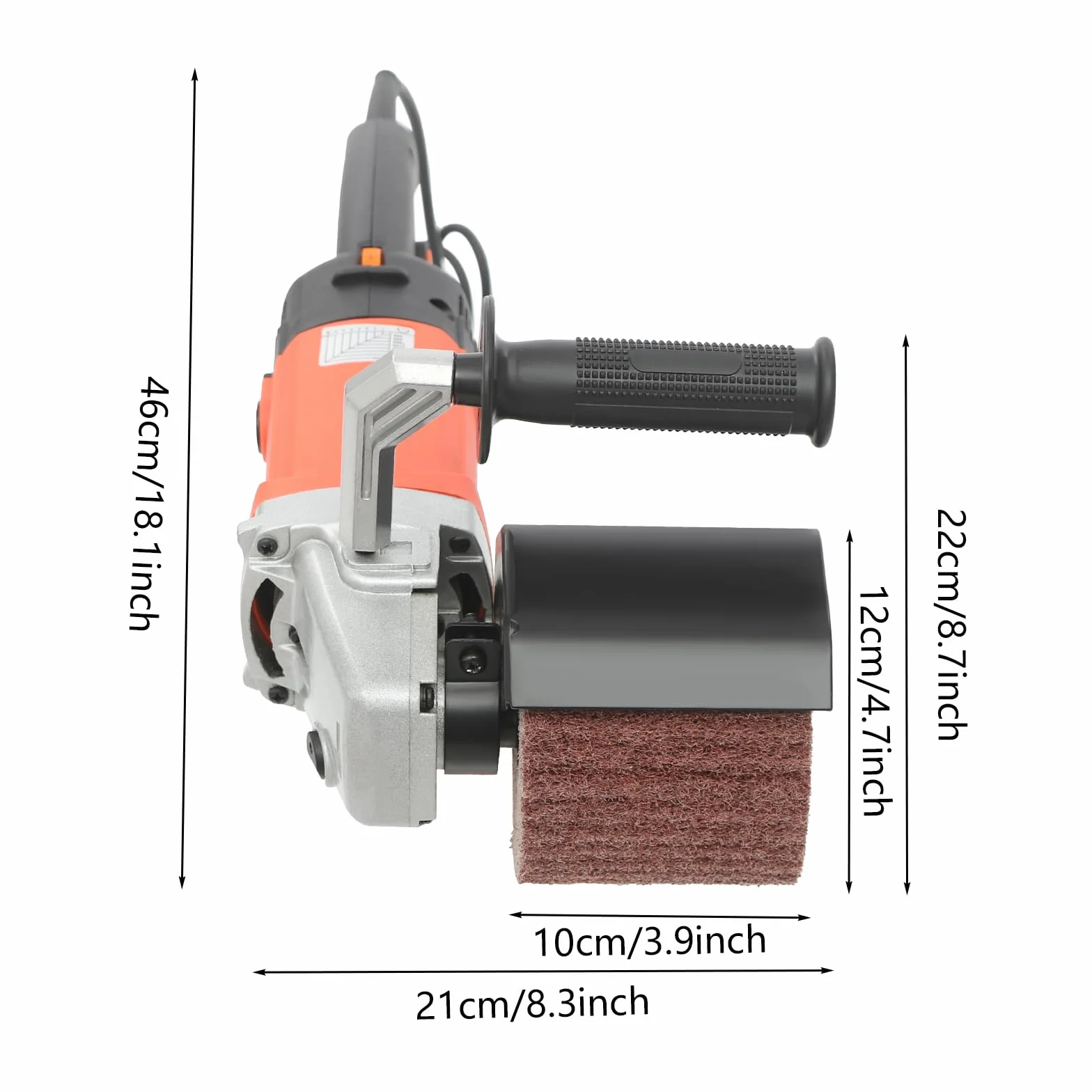 Satinadora, 1400W, pulidora y lijadora de cepillo, 600-3600 RPM, pulidora multifunción para pulir, lijar y estructurar