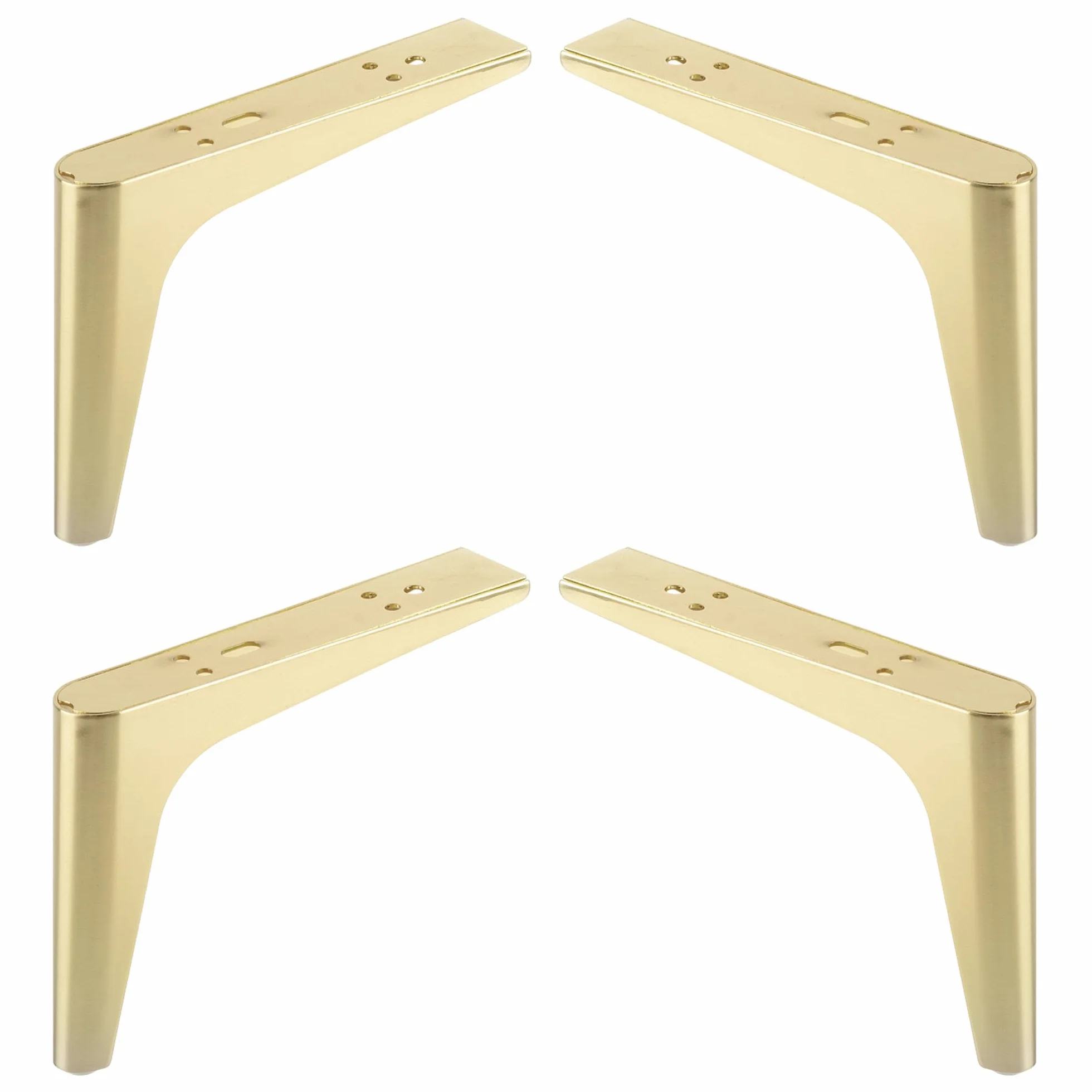 cyclingcolors 4X Patas Pies para Muebles Altura 150 mm Metal Soporte Universal sofá Armario Cocina baño Oro Cepillado
