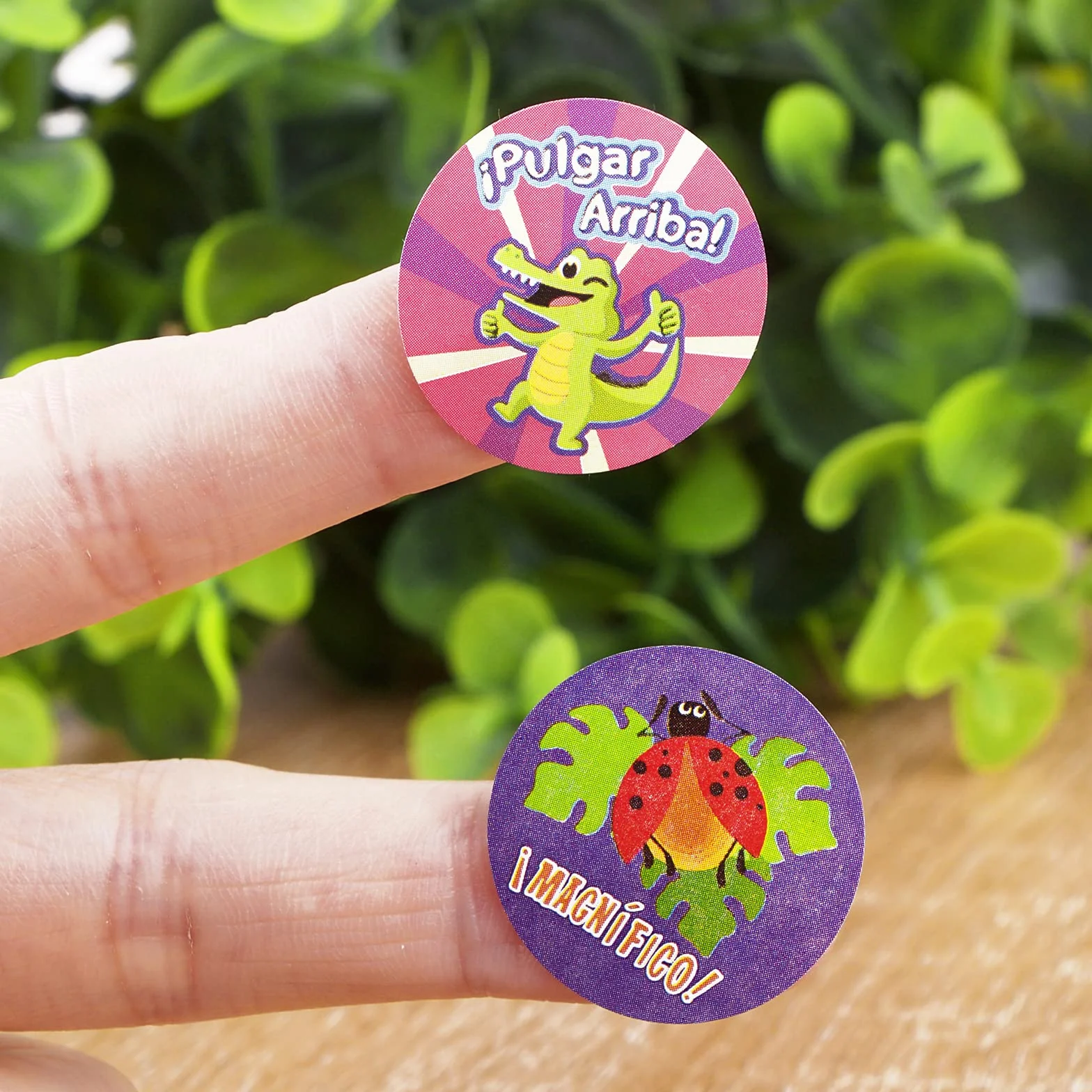 Pegatinas de recompensa en español 2,5 cm autoadhesivas animales decoración infantil profesor regalo