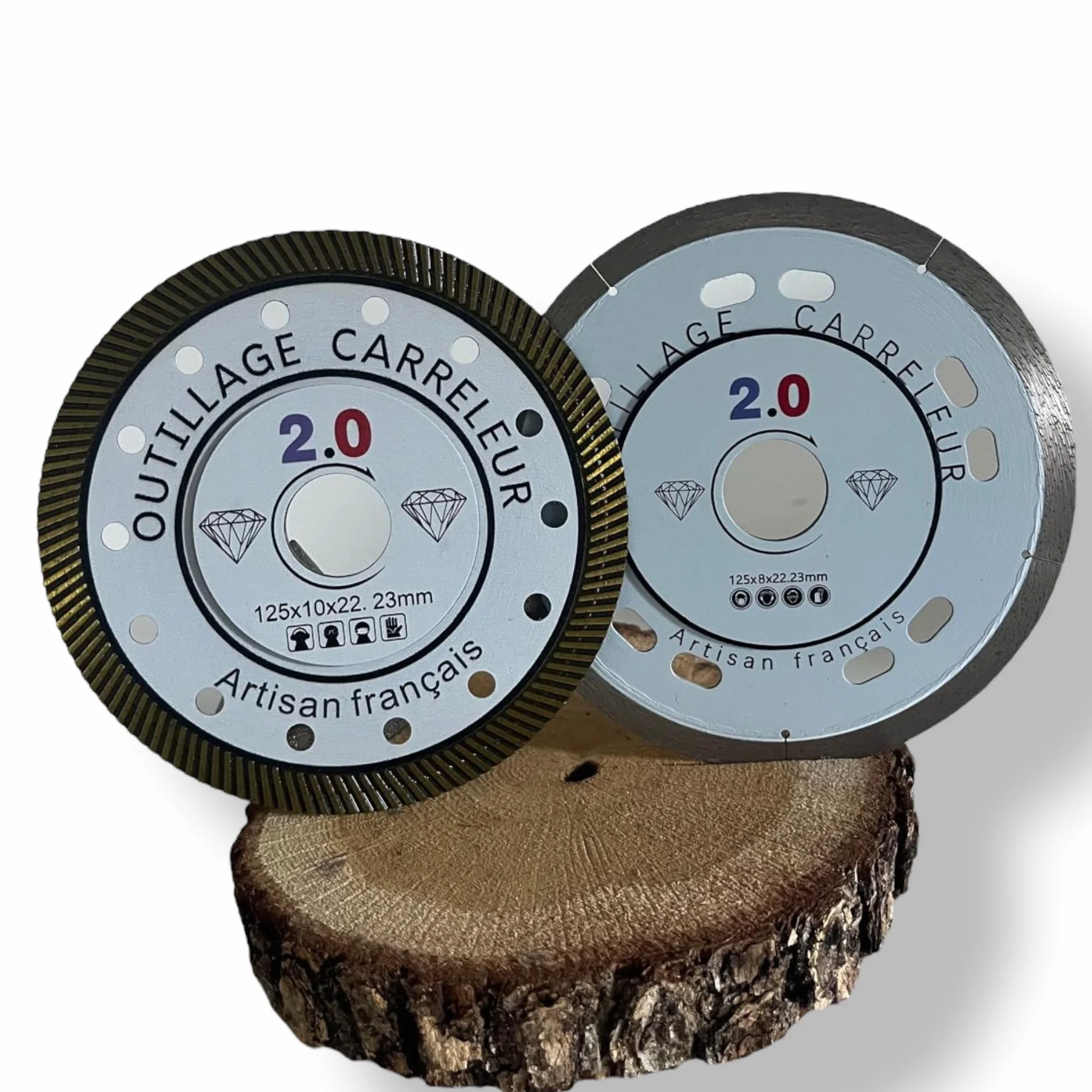 Kit 2 Discos Diamante 125 mm para Amoladora – Dekton + KaizenPro® Corte Ultrafino – Azulejo, Gres Porcelánico, Mármol, Granito – Alta Precisión y Larga Duración – Outillage Carreleur 2.0