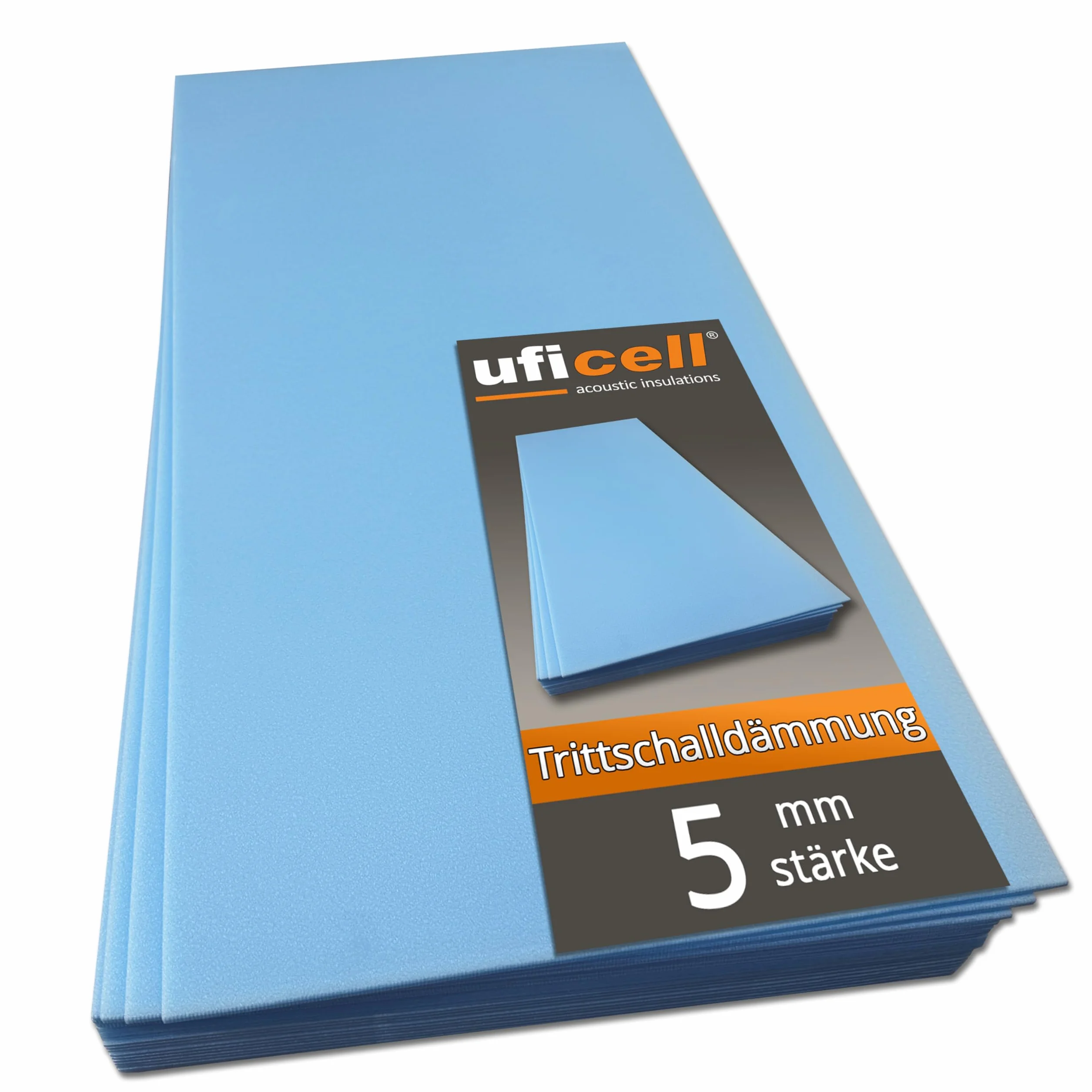 20 m² uficell® SOFT-Step Aislamiento acústico de impacto para suelos laminados y parquet - 5 mm de espesor - Adecuado como aislamiento térmico (se compra 2 paquetes de 10 m² = 20 m²)