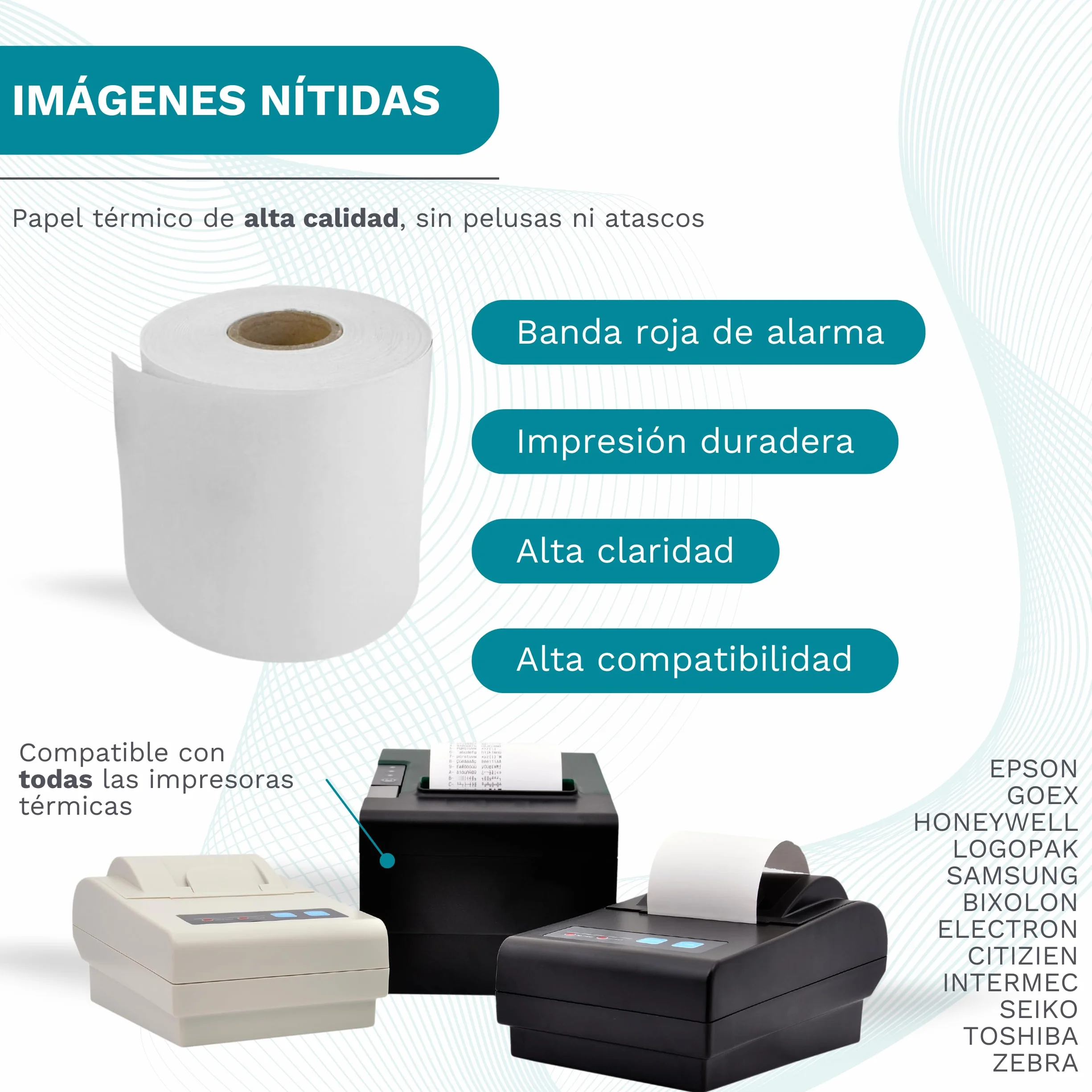 Papel Térmico 80x80 mm - 50 Rollos Papel Impresora Térmica y TPV - Hojas para Tickets - Compatible Impresora, Caja Registradora y Básculas - Sin Bisfenol A - 60 Gr - 50 Metros/Rollo - La Casa del TPV