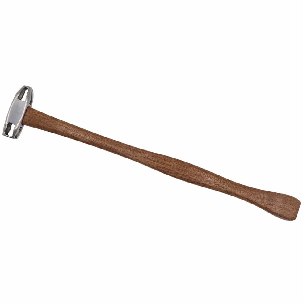 Whychstore Martillo de percusión de acero inoxidable para reparación de chapa, cabezales bilaterales con mango ergonómico de haya, diseño hueco ligero para un trabajo de carrocería sin costuras