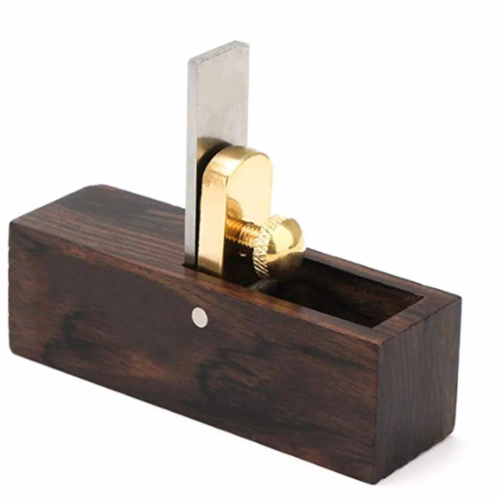 Cepilladora de madera, mini cepillo de madera, cepillo de mano de ébano de 3 pulgadas, hoja de acero de alta velocidad, 90 grados, herramientas manuales for alisar madera de carpintero