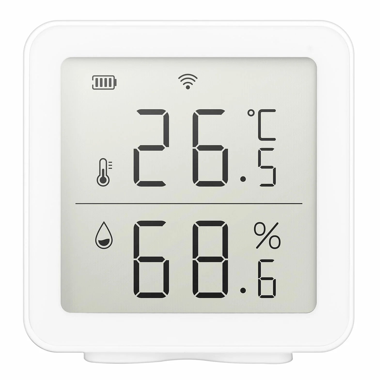 WiFi Tuya Sensor de Temperatura inalámbrico, Smart Life Digital Termómetro Higrómetro Interior, Compatible con Alexa, con Almacenamiento de Datos y Funciones de Alarmar