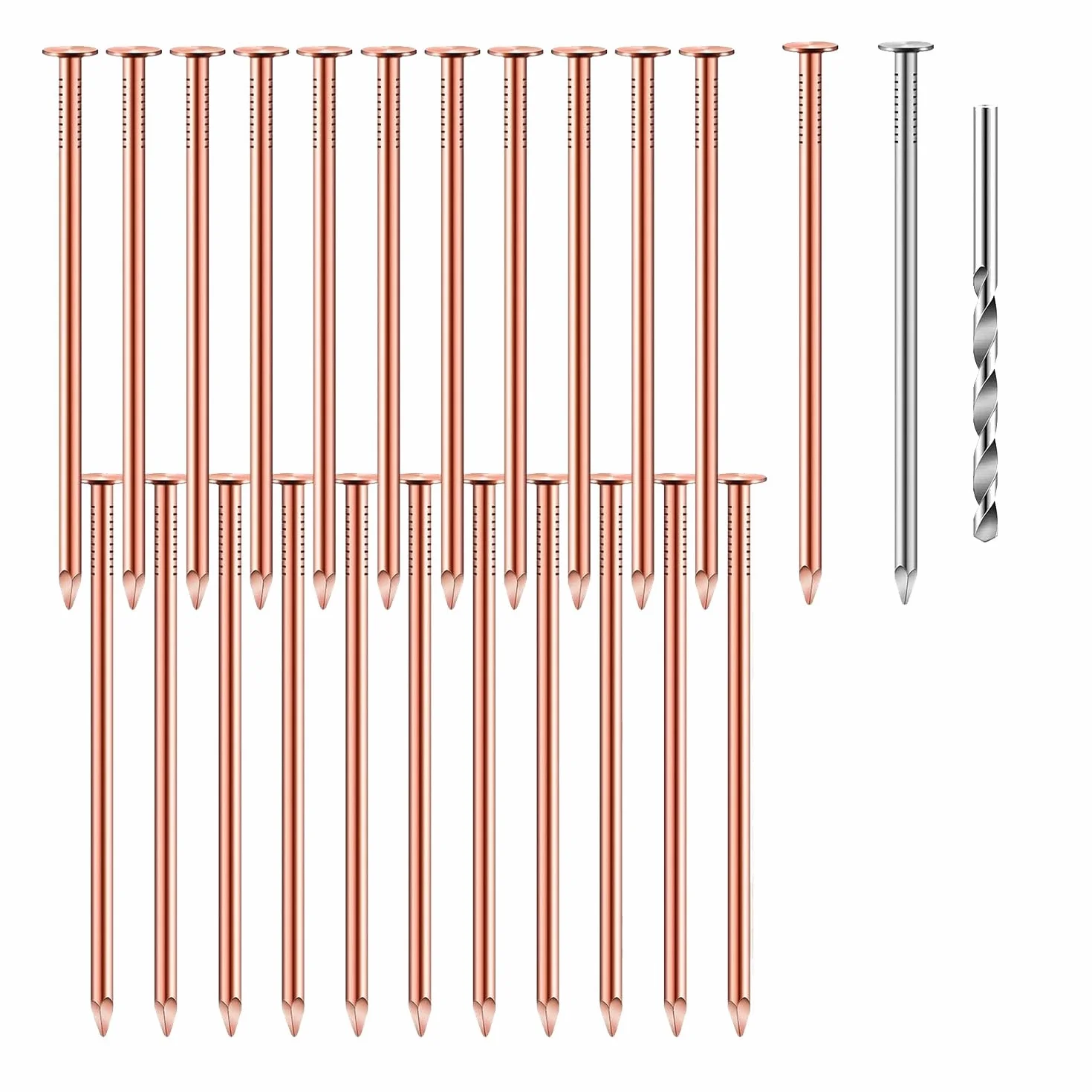 25 Clavos de Cobre para Matar Árboles, Clavos de Cobre Puro de 3,5 Pulgadas una Granel, Clavos de Hardware para Eliminación de Tocones para Árboles