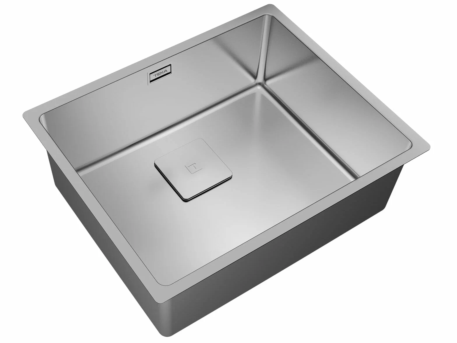 TEKA Fregadero Cocina 50 cm 1 Seno FlexLinea Triple Posibilidad de Instalación, Acero Inoxidable para Mueble 60cm, SilentSmart, Duradero, Modelo RS15 50.40