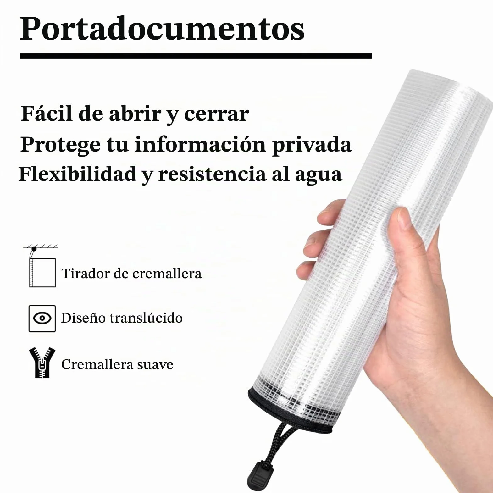 CIMOYBAI 20 piezas bolsa portadocumentos A4 A5 impermeable con cremallera carpeta de tela negro