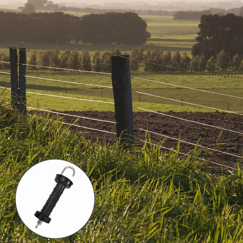 Manija de Puerta de 10 Piezas para Cerca EléCtrica, TensióN de Resorte Aislado, Accesorios de Repuesto para Cercas, para Puertas de Pasto