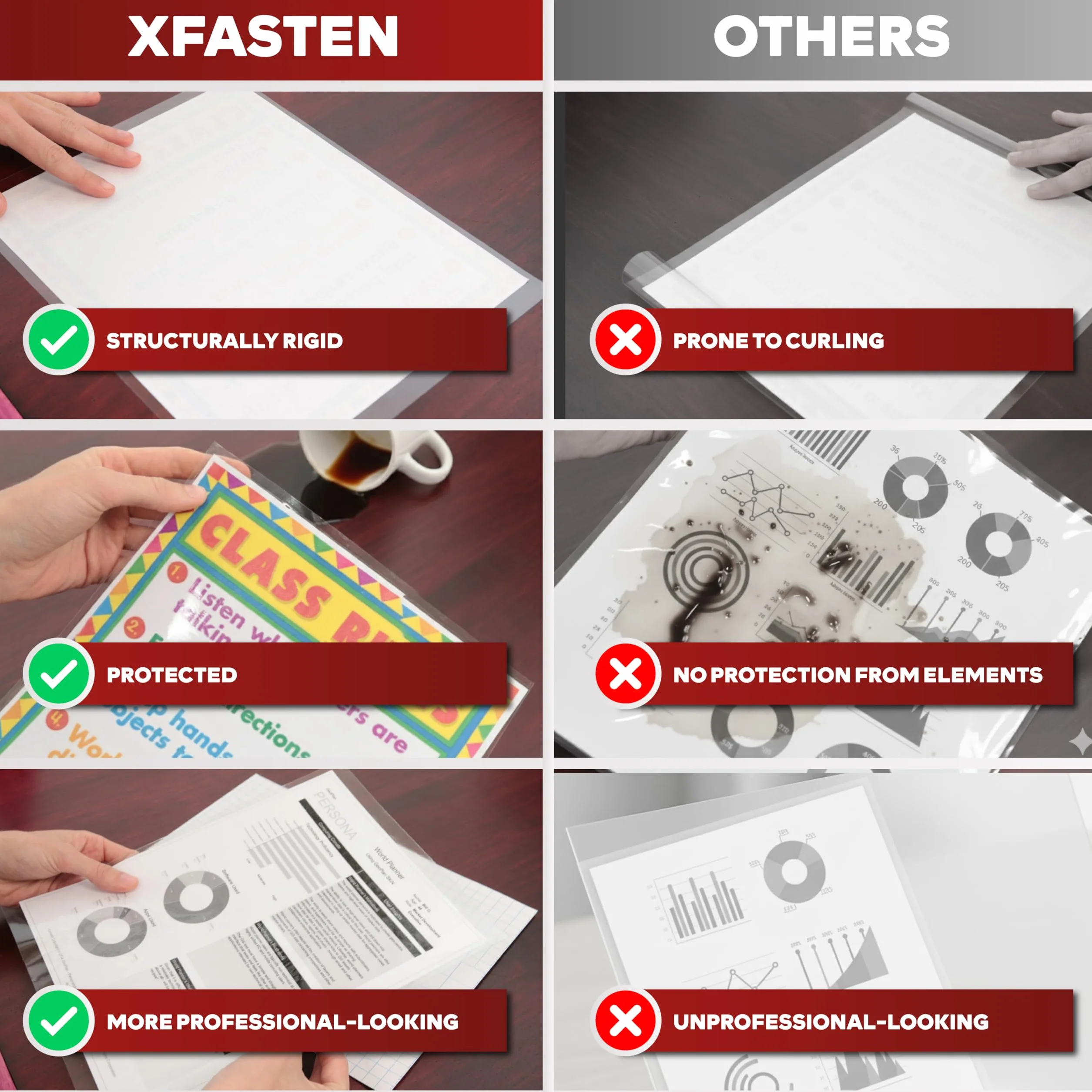 XFasten Láminas de Plastificar Autoadhesivas 9 x 12 Pulgadas Paquete de 50 4.76 de Espesor