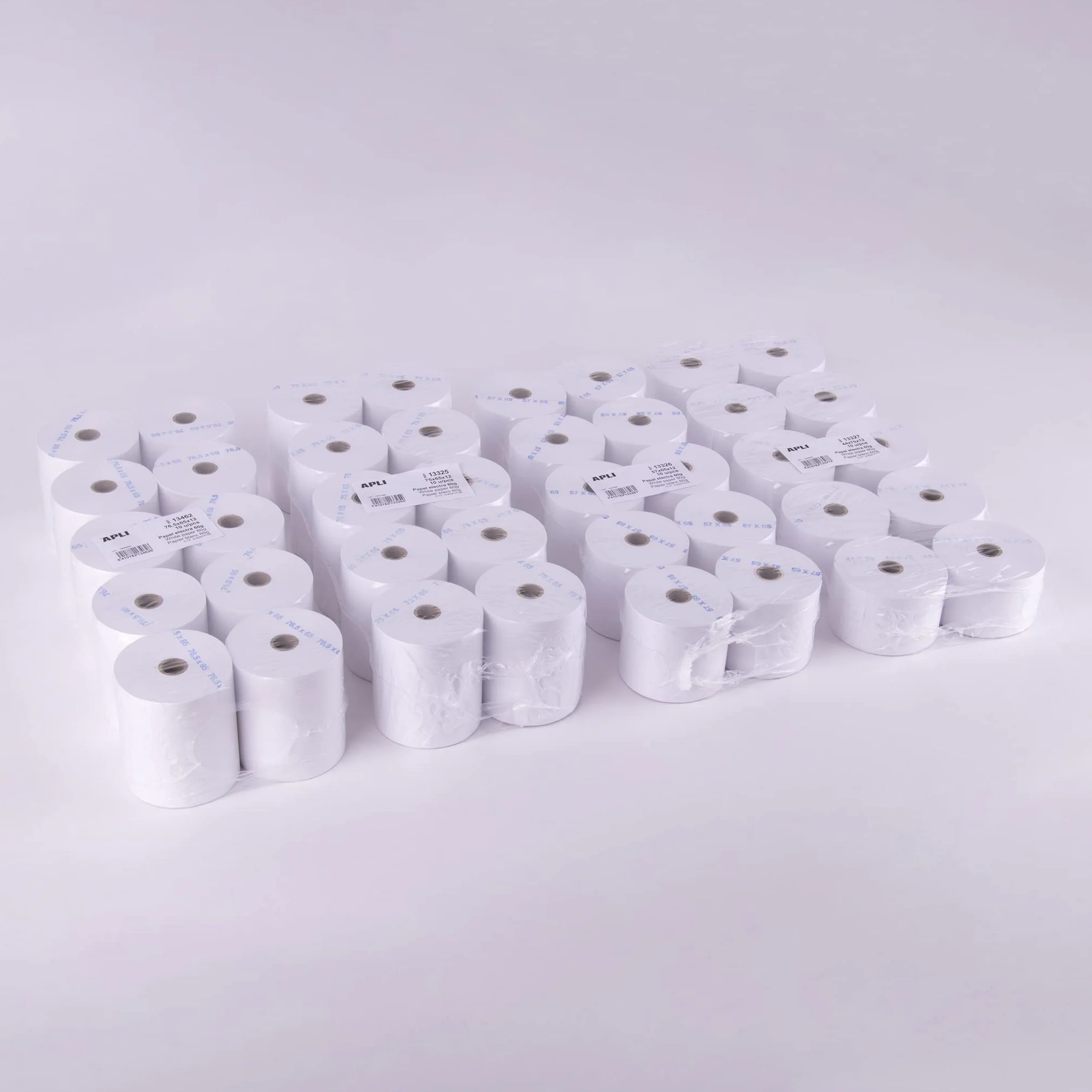 APLI 13325 - Pack de 10 Rollos de Papel Electra de 75 X 65 X 12 Mm - Papel para Tickets de Impresoras Matriciales Con Tinta