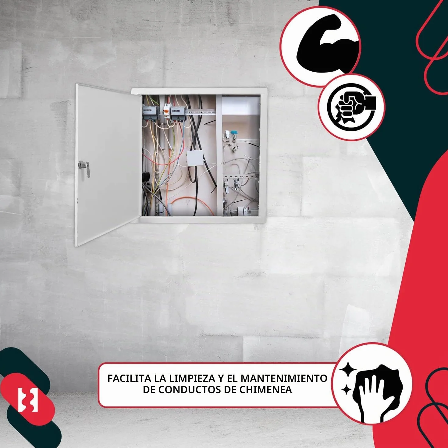 KOTARBAU® Tapa de inspección 50 x 50 cm, puerta de inspección de yeso con llave, caja de seguridad, tapa de inspección empotrada de acero galvanizado, placa de yeso, tapa de mantenimiento, color
