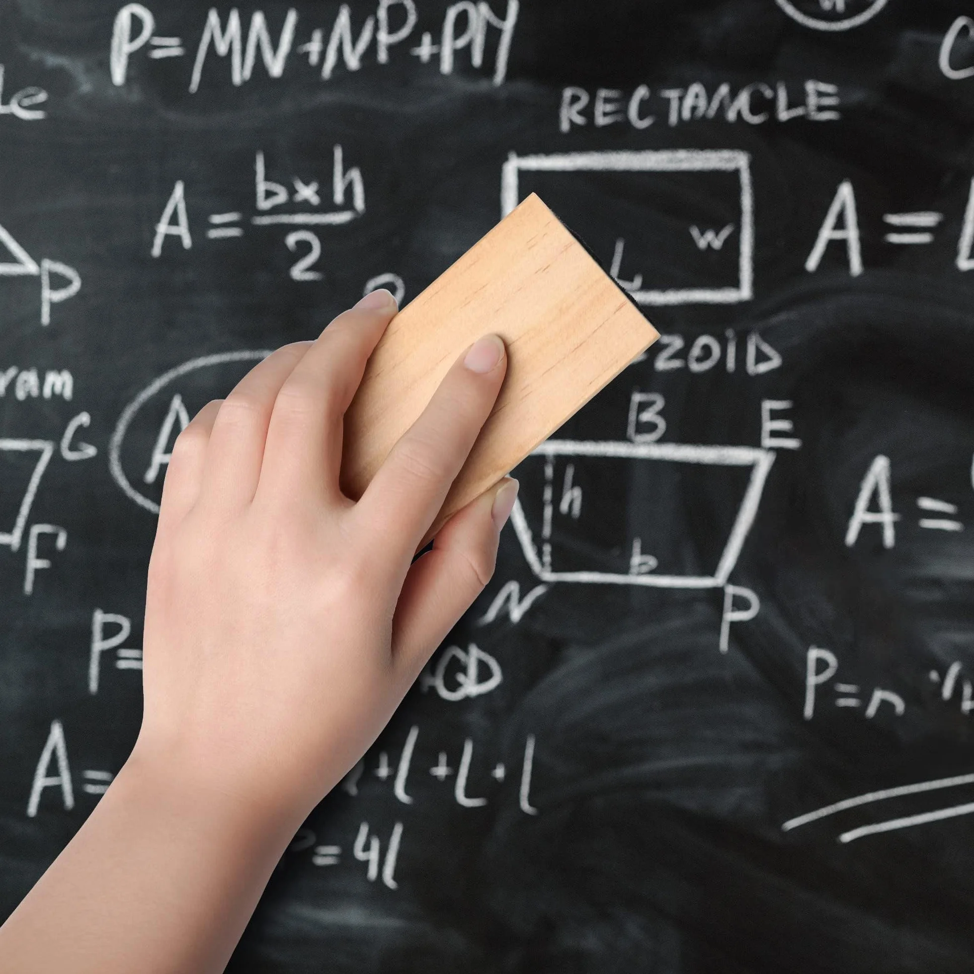 Borrador de pizarra 6 PCS Fieltro Goma con Limpiador de pino Plumero para Pizarra Blanca Oficina Material escolar