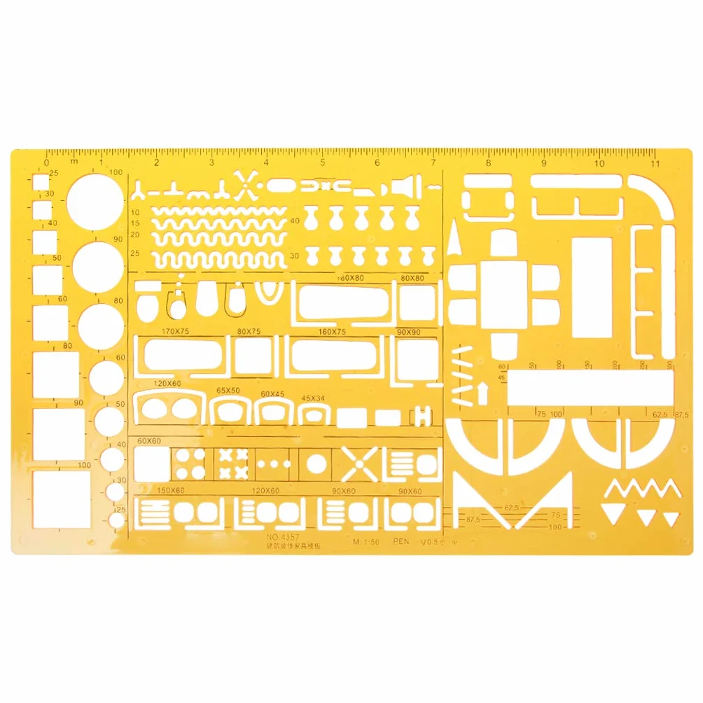 Plantilla Regla 1:50 Escala a Medida Matemáticas Arquitectura Ingeniero Dibujo