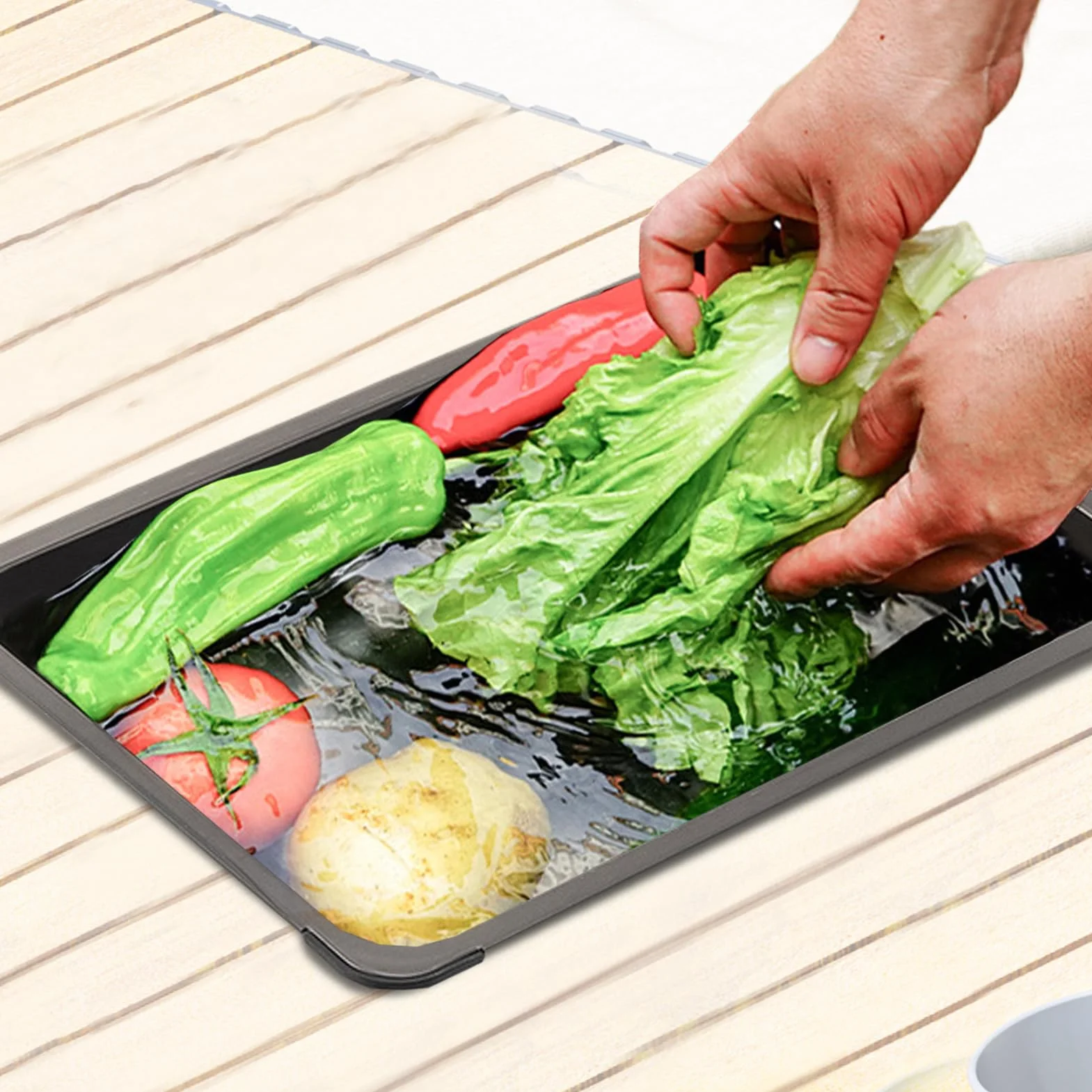 Lavabo de campo, fregadero al aire libre | Lavabo de acero inoxidable | Bañera, lavabo multiusos con tapón de drenaje para picnic interior, exterior, lavandería