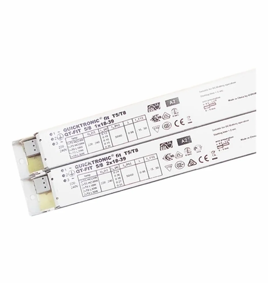 Balasto electrónico QT-FIT 2x18-39 for lámpara Fluorescente T5/T8, balasto electrónico for lámpara de 18 W/24 W/36 W