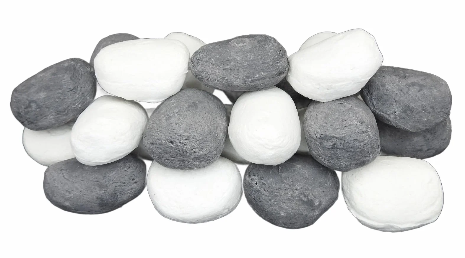 Repuestos de piedras de cerámica para estufas de gas COALS 4 YOU, 7 blancas 8 grises, 14x21x14 cm