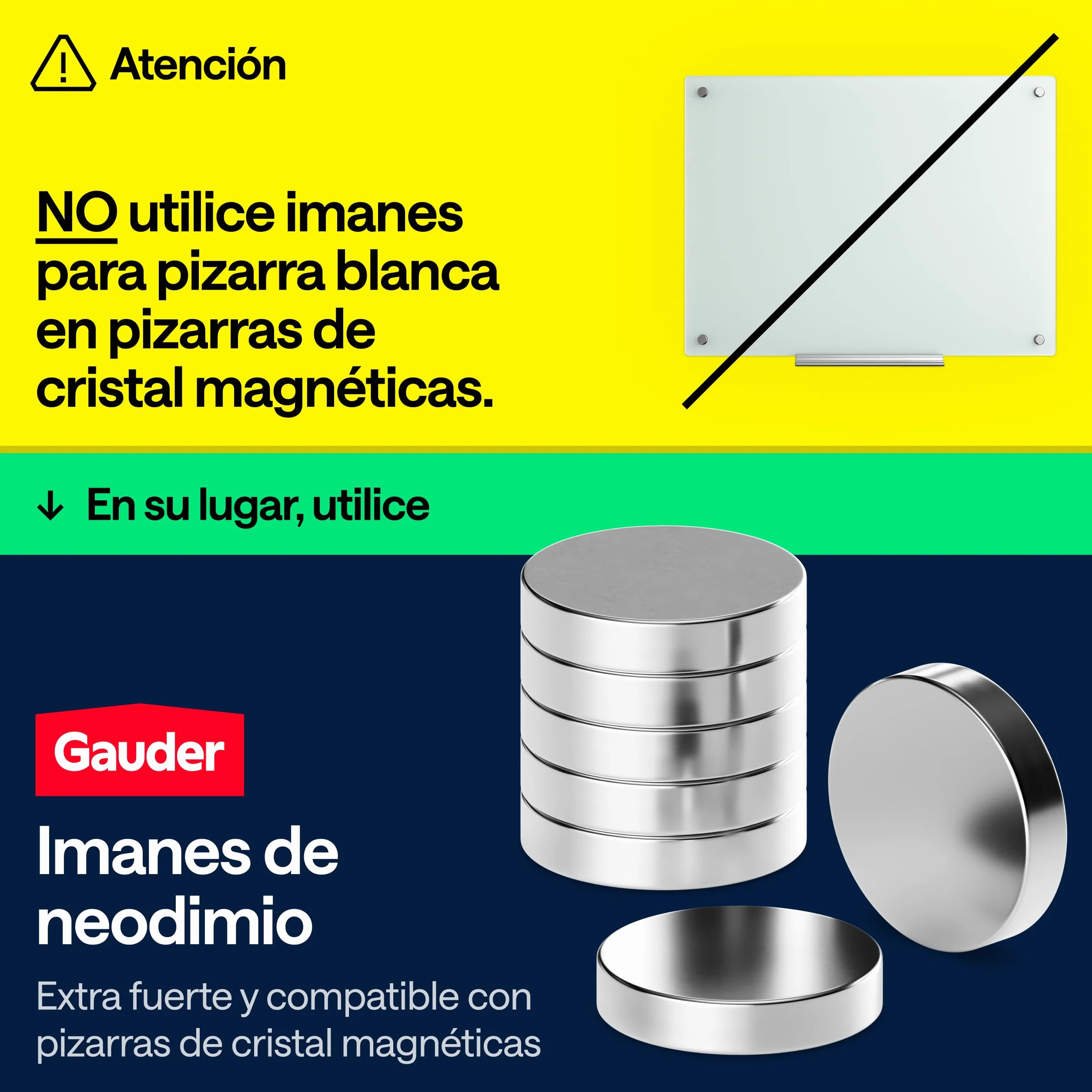 GAUDER Imanes para Pizarra Blanca 100 piezas 12 x 5 mm Discos Magnéticos Redondos Fuertes