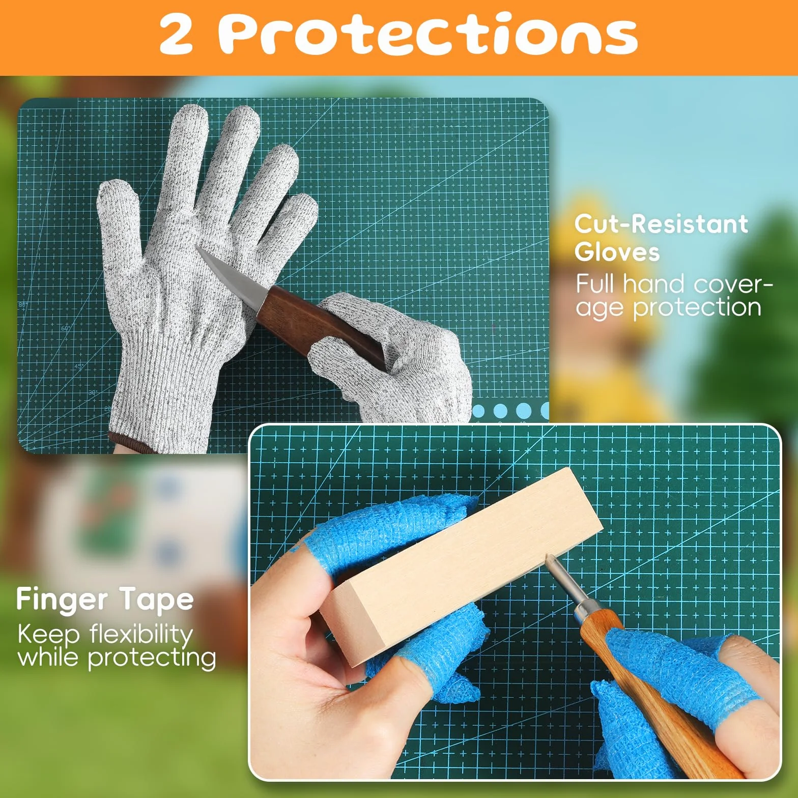 Housolution Kit de Tallado en Madera con Bolsa de Transporte, 29PCS Herramientas de Carpintería para Principiantes y Aficionados