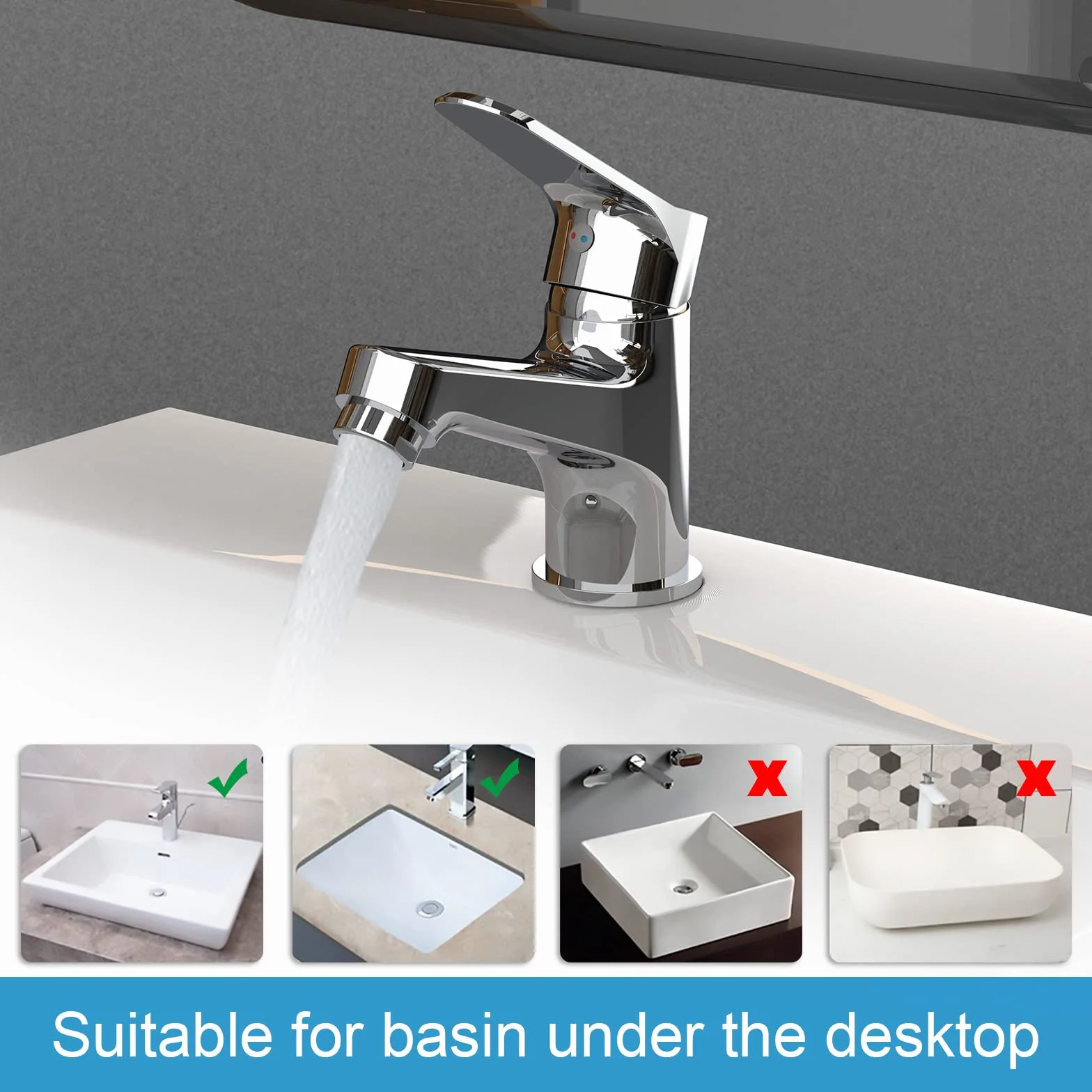 Ibergrif M11059 Grifo de Lavabo de Latón Cromado, 72 mm | Monomando para agua fría y caliente con cartucho cerámico, aireador, conexión G3/8 y accesorios de montaje