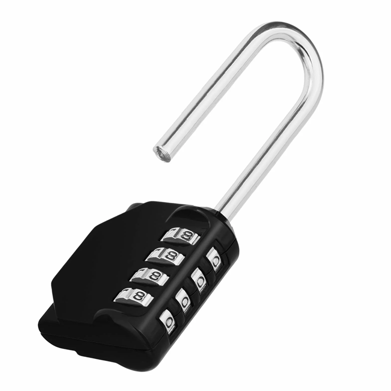ZHEGE Candado Largo, Candado Taquilla para Gimnasio, Vestuario, Sótano, Candado Combinacion Exterior para Cerca del Jardín Trasero, Cobertizos, Contenedor (1 Pieza, Negro)