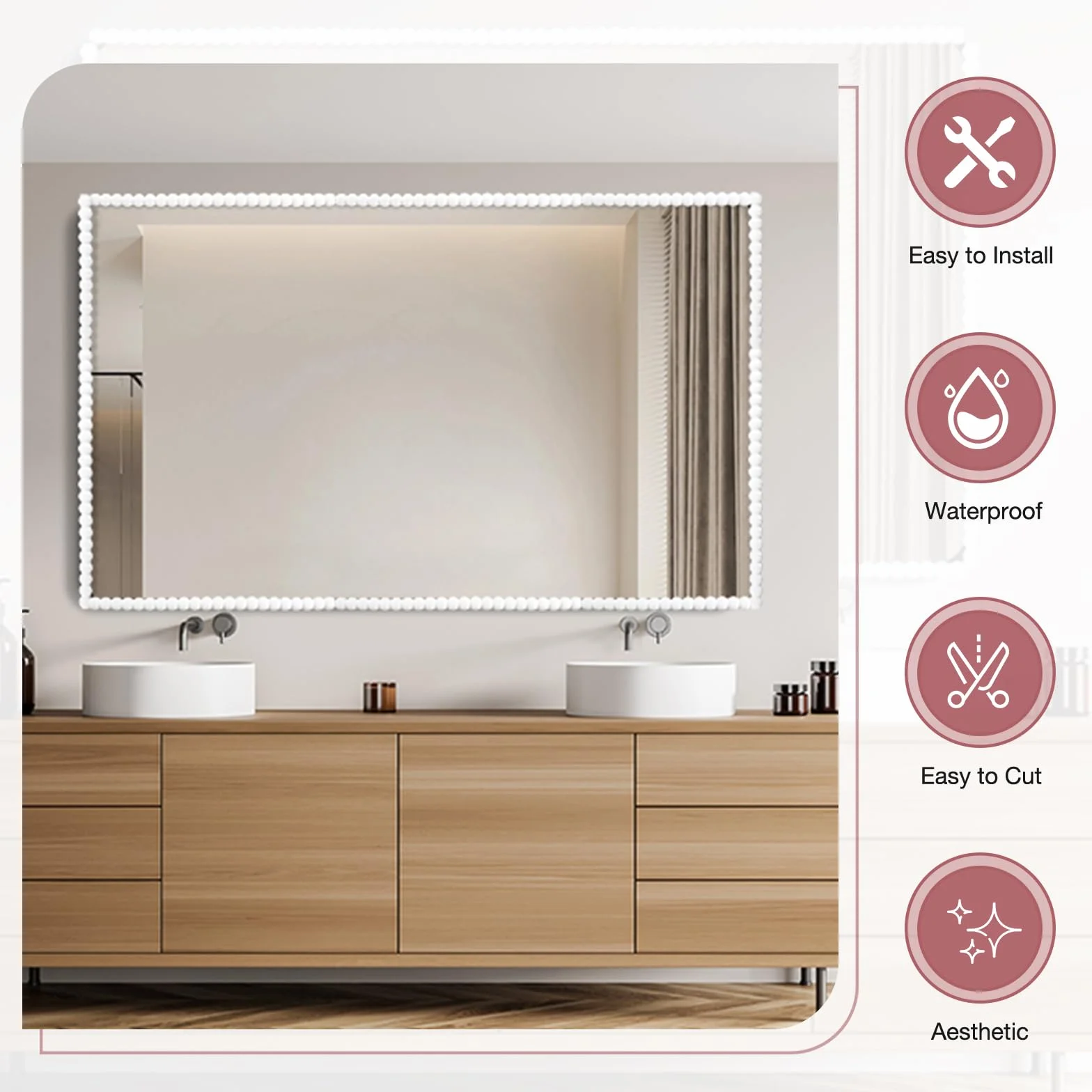 Molduras decorativas pared flexible autoadhesivas tiras para techos azulejos Blanco 15mm×6m
