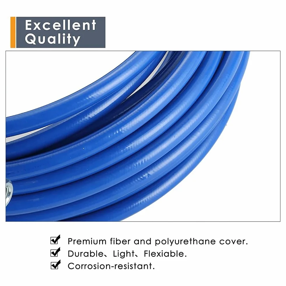 rieder 2 unidades 1/4 Airless manguera pulverizadora de color universal de alta presión manguera de fibra flexible 3300 PSI (25 pies, azul)