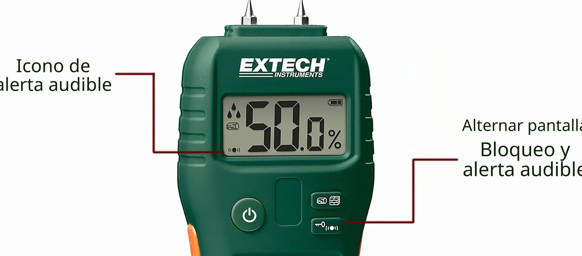 Extech MO55 Combinación de medidor de humedad con/sin agujas