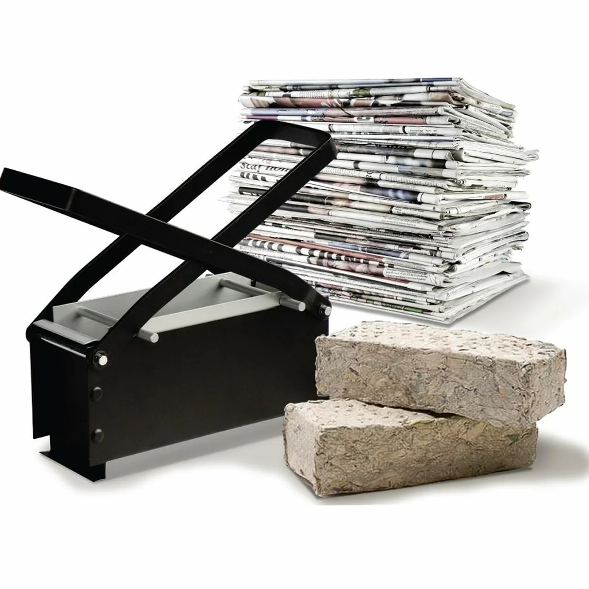 Fabricante de briquetas de troncos de papel, DIY Fabricante de ladrillos de papel, prensa de reciclaje de ladrillos de periódicos de servicio pesado, Triturado Paper Log Brick Maker