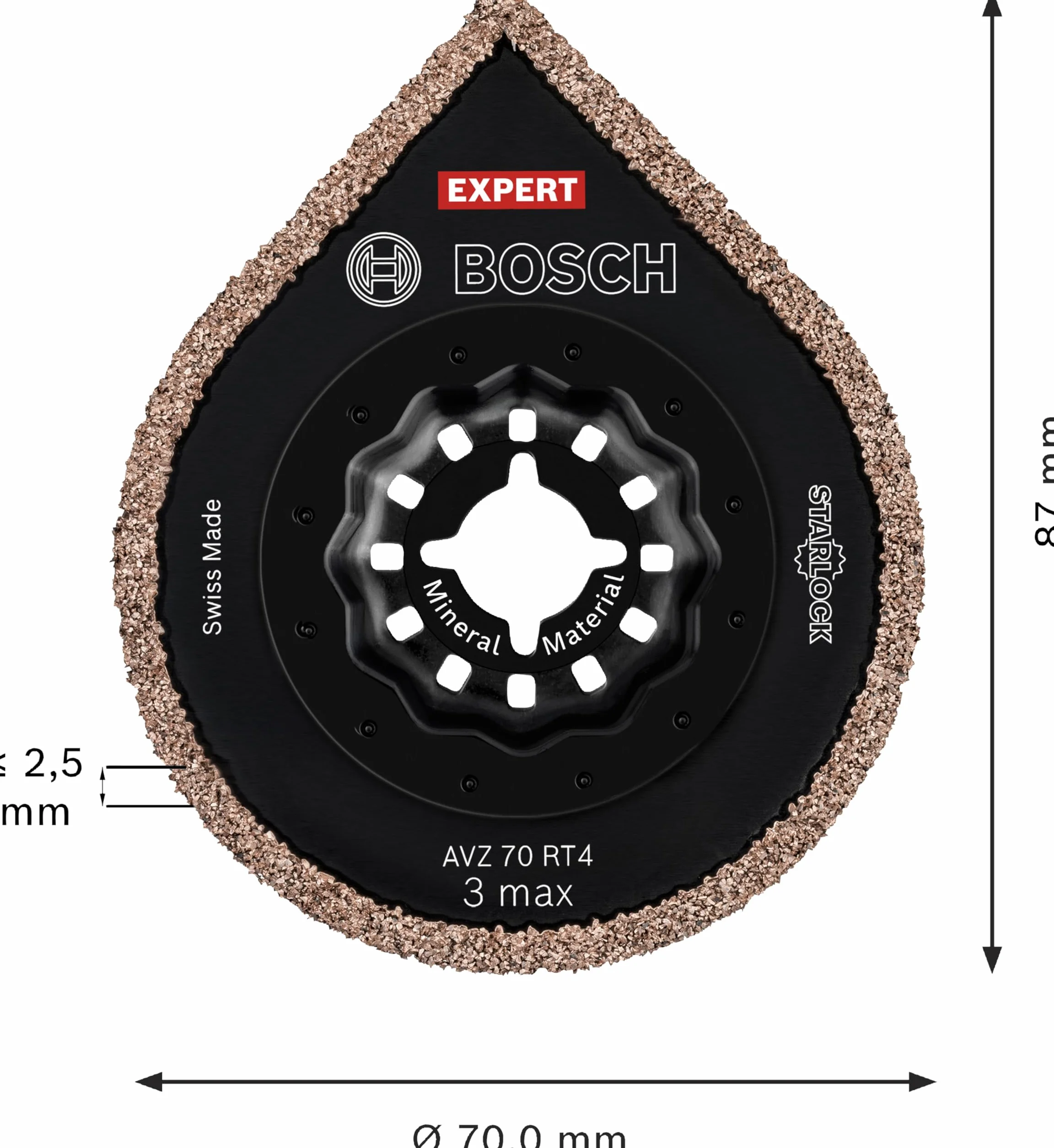 Bosch 1x Placa para aplicación de lechada EXPERT AVZ 70 RT4 3 max (para Mortero, Mortero, Anchura mm, Professional Accesorios Multiherramienta)