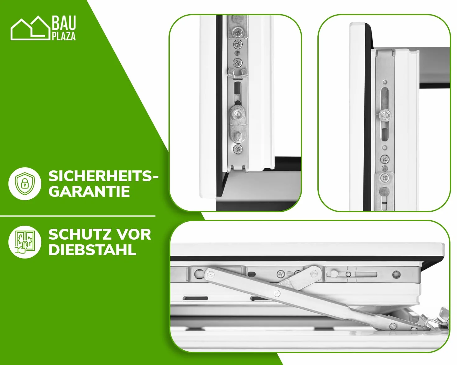 BauPLaza Ventana PVC (reforzado) Ancho x Alto 750 x 450 mm - Blanca - Vidrio Transparente - Triple acristalamiento 4/10/4/10/4 (triple cristal) - 75 x 45 cm Izquierda Oscilobatiente