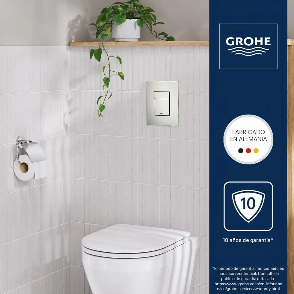 GROHE Skate Cosmopolitan Escudo, Pulsador para WC, Blanco alpino, 156 x 197 mm, 38732SH0