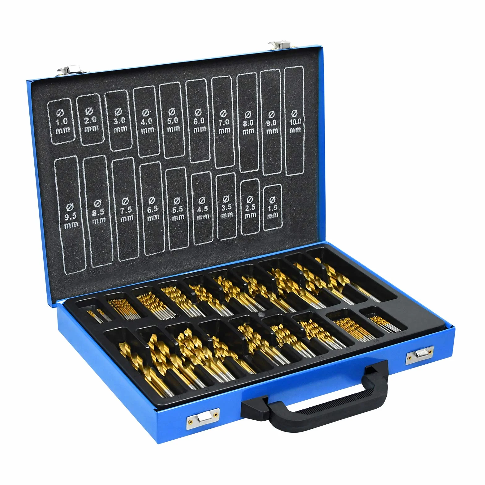 Juego de brocas en espiral de 170 piezas, brocas profesionales para metal y acero, brocas para madera, HSS-G, cobalto, DIN 338, juego de brocas de 1-10 mm