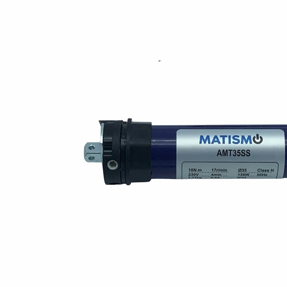 MATISMO Motor persiana ultra corto AMT35SS - Para eje octogonal de 40 mm - Levanta hasta 26 Kg
