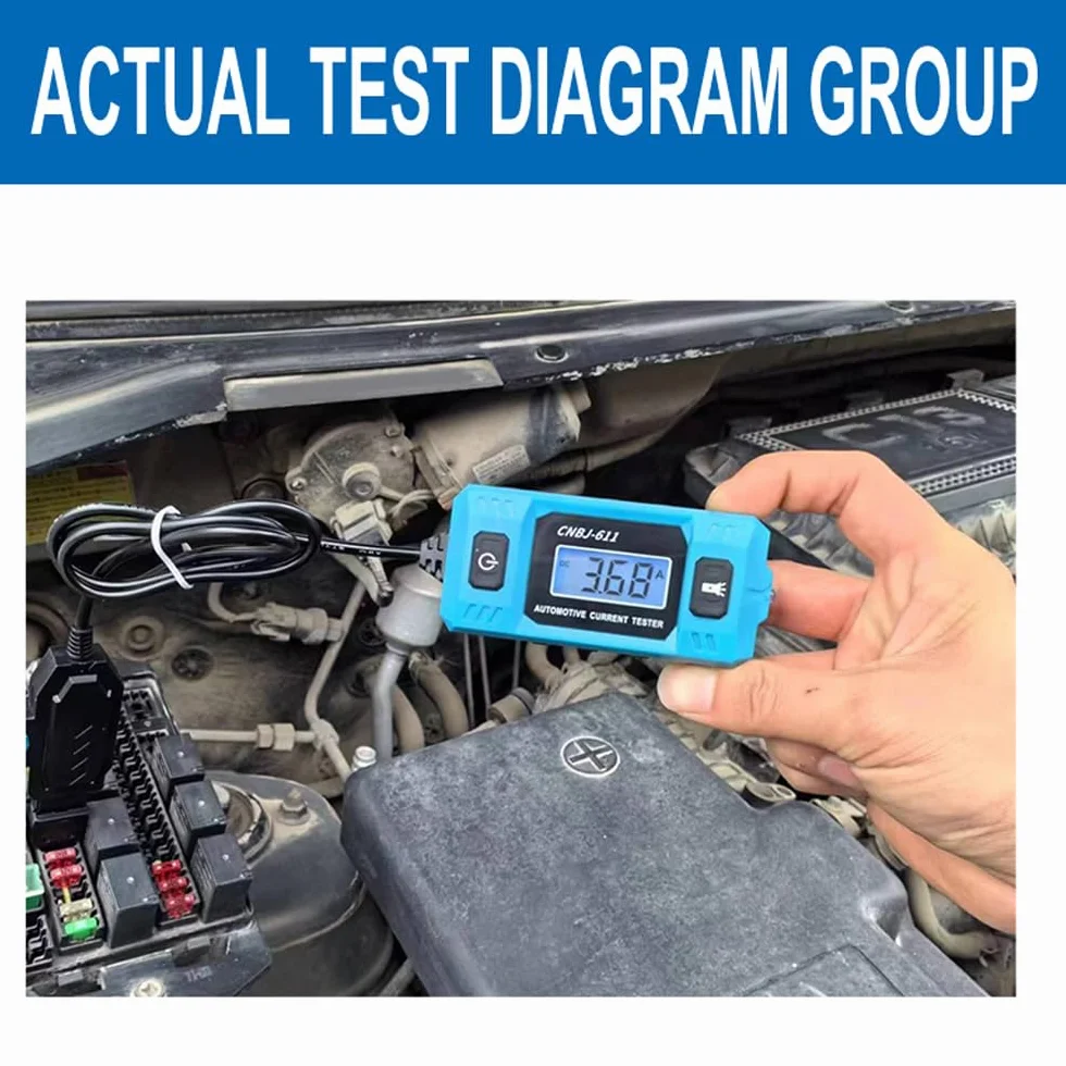 Yctze Probador de Corriente de Automóvil con Pantalla de Fondo de Retroiluminación LCD LED Light Car Sauge para la Detección de Corriente