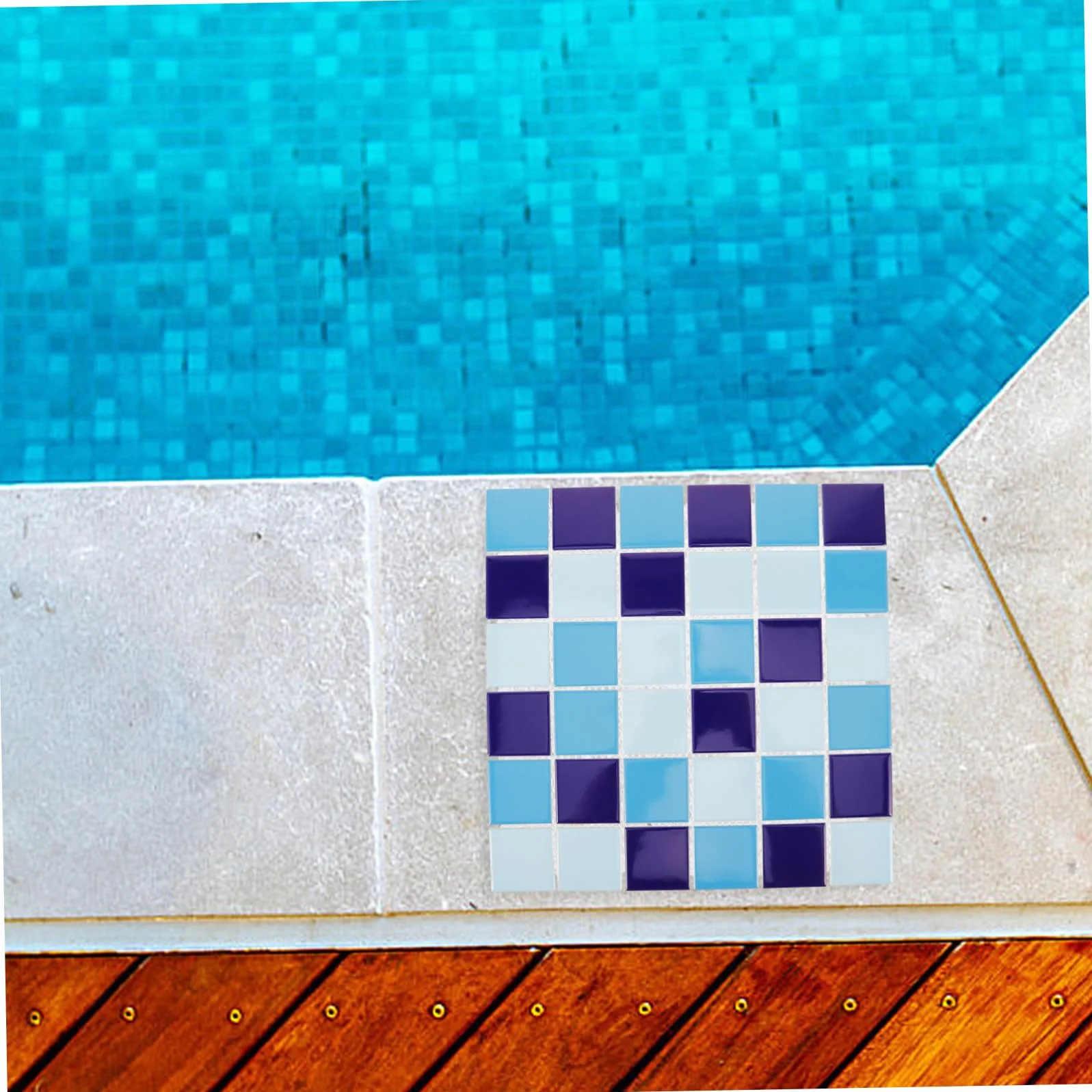 Azulejos Cerámicos Para Piscinas y Baños1 Pieza Placa Azul Esmaltado Brillo Patrón Revestimiento Cerámico Decorativo Para Reparaciones y Manualidades