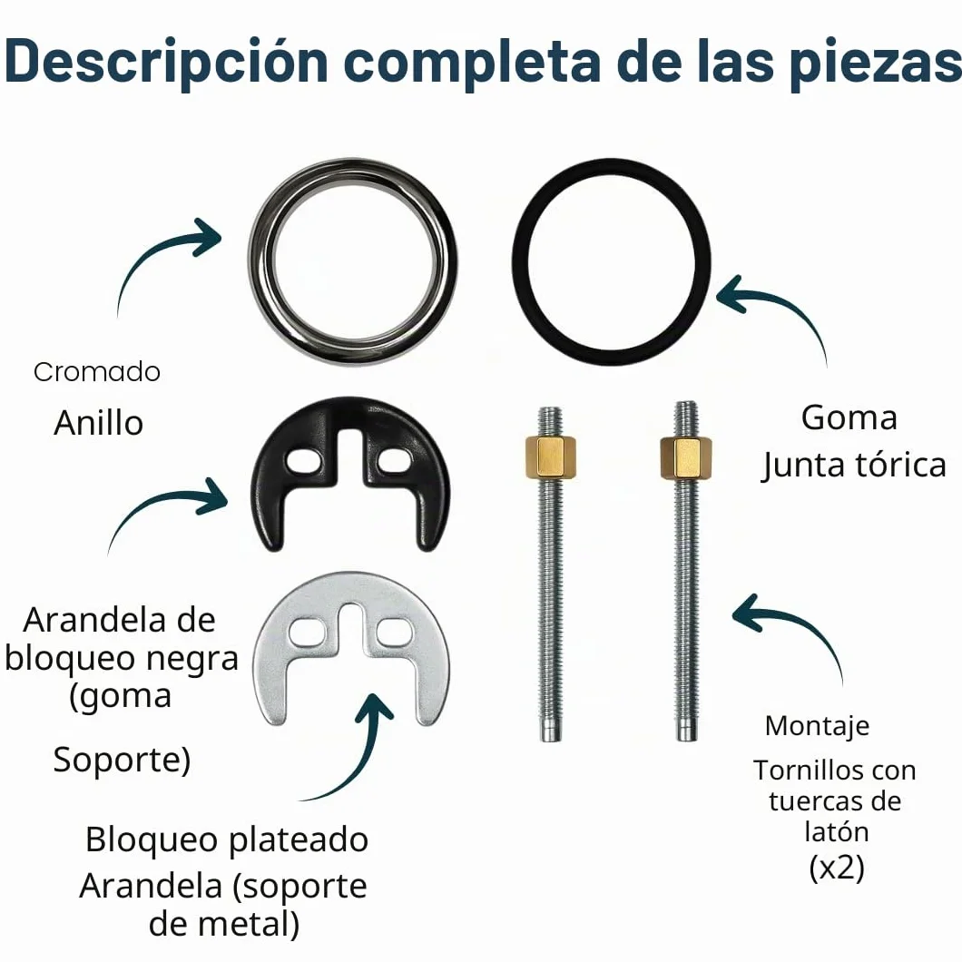 Kit de fijación para monobloque monomando para lavabo o fregadero