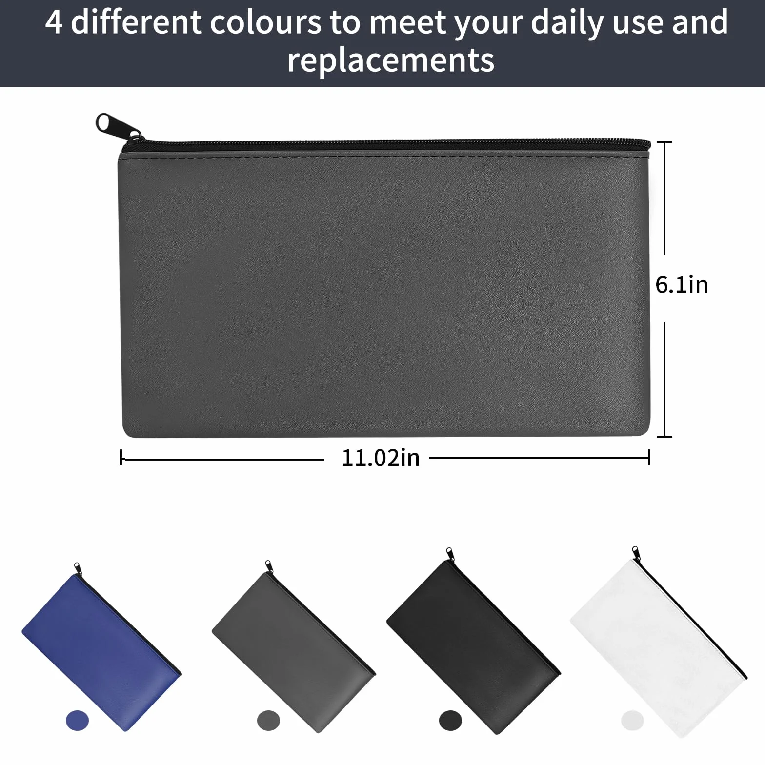 Bolsas Dinero Impermeables PU con Cremallera A5 Set de 4 - Organizador para Dinero Tarjetas Documentos