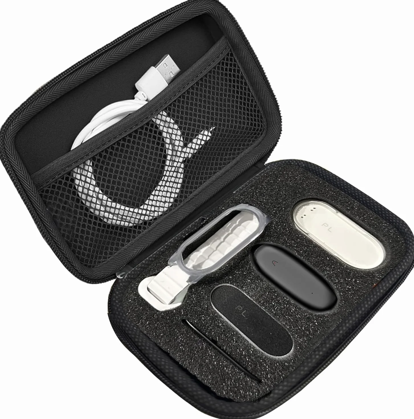 Funda Protectora PLAUD NotePin Voice Recorder Estuche Almacenamiento Cordón Lanyard Espuma Organizadora Gris