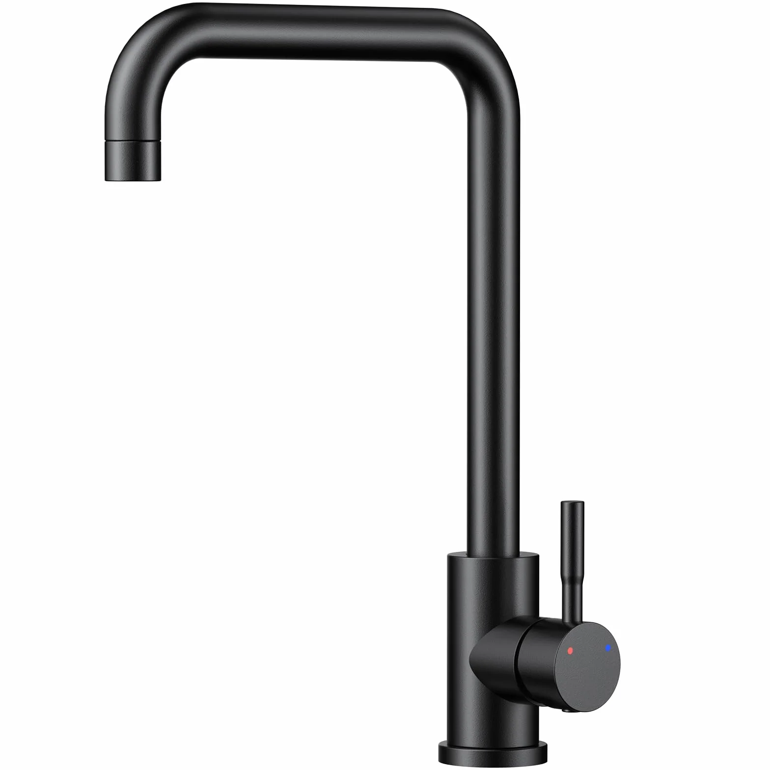 Grifo Cocina, Grifos Cocina Fregadero Giratorio 360°, Grifo de Cocina Agua Caliente y Fría de Acero Inoxidable 304,Cozinha L Monomando-Grifería Monomando con conectores 3/8-Schwarz