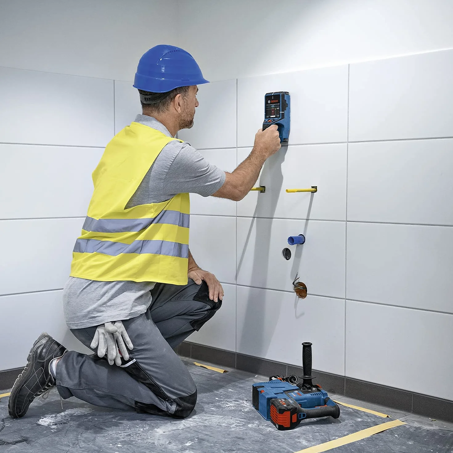 Bosch Professional 12V System Detector D-tect 200 C (2 baterías 12V, detección de Cables, tuberías de Metal y plástico, Pernos y cavidades; Cable USB-C™) - Amazon Exclusive Set