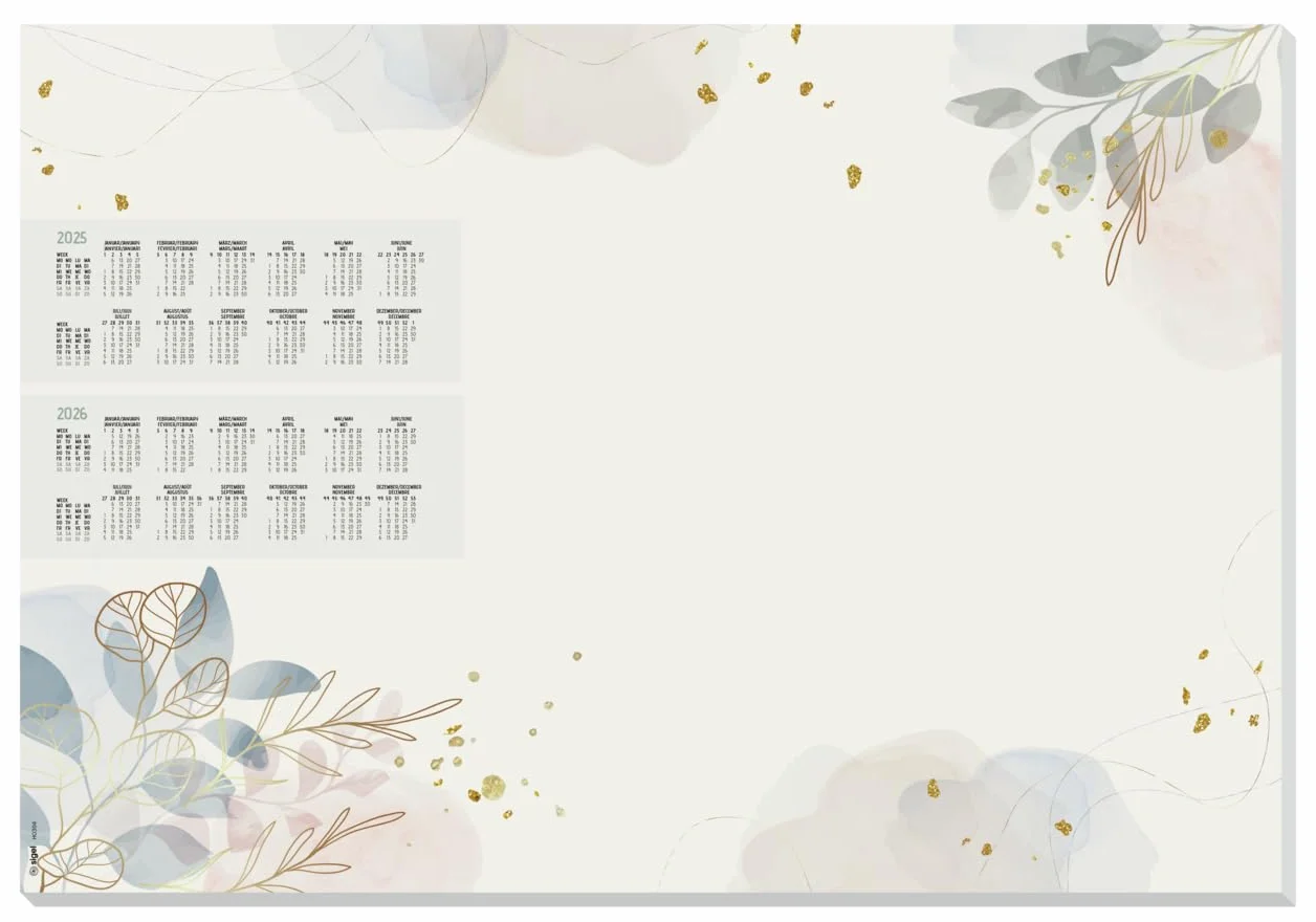 SIGEL HO304 Vade de papel de sobremesa, diseño "Pastel Garden", aprox. A2, 30 hojas