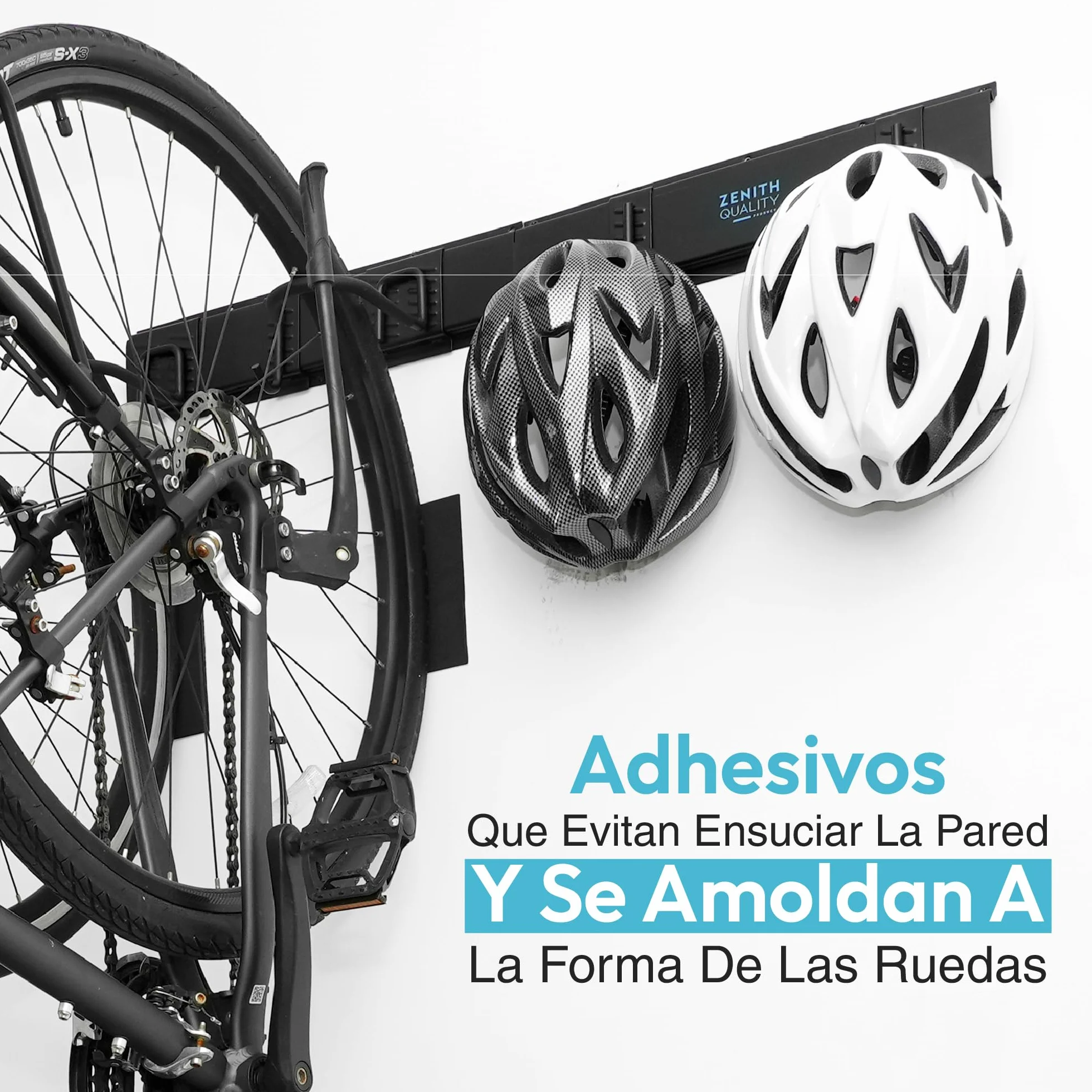 Soporte bicicleta pared con ganchos para bicicletas y cascos, capacidad 136 kg