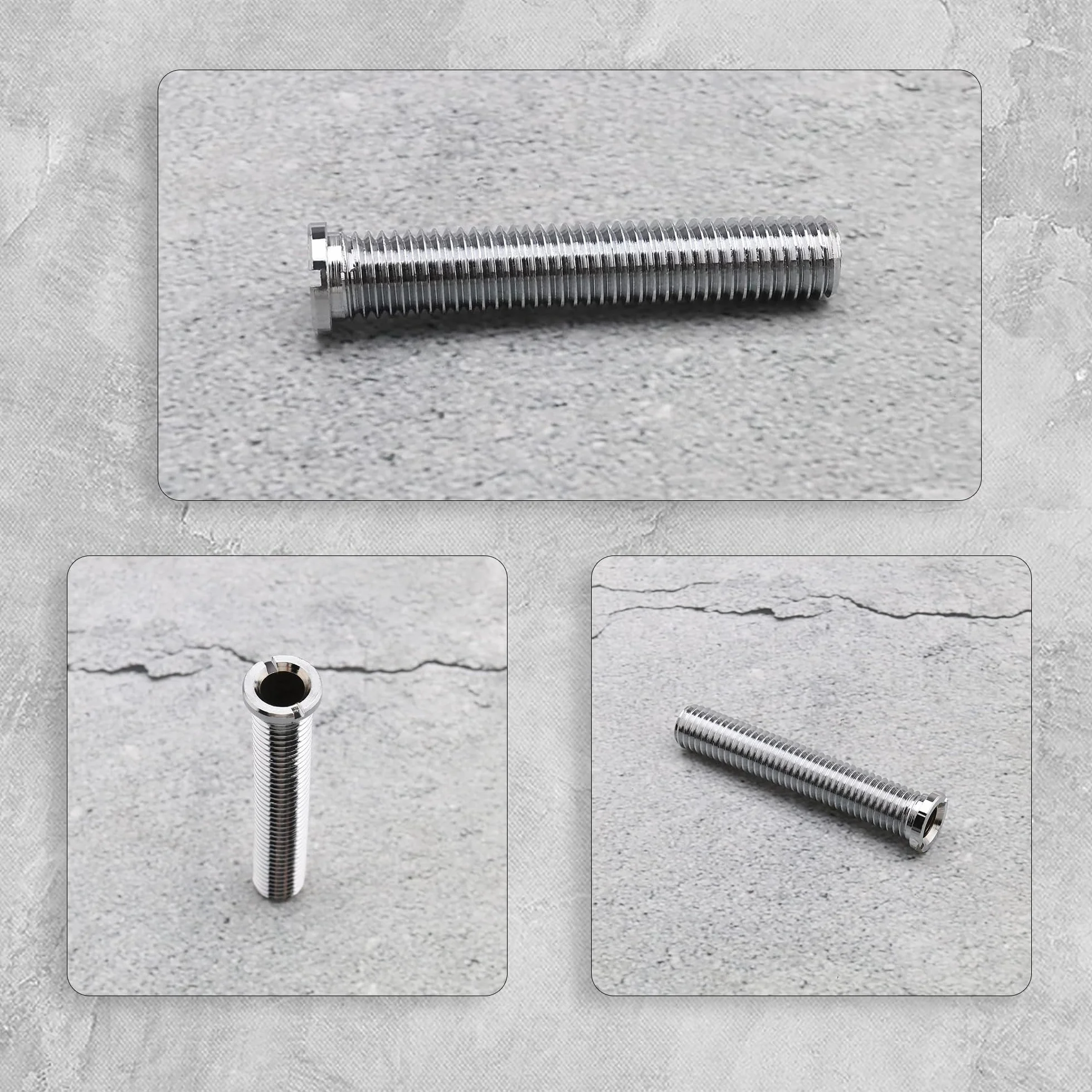 ANBOO M12 x 70 mm Fregadero de Cocina, Tornillo Hueco para Fregadero, Tornillo Hueco de Latón para Válvulas de Cesta de Colador, Tapón de Colador, Cocina (Plata)