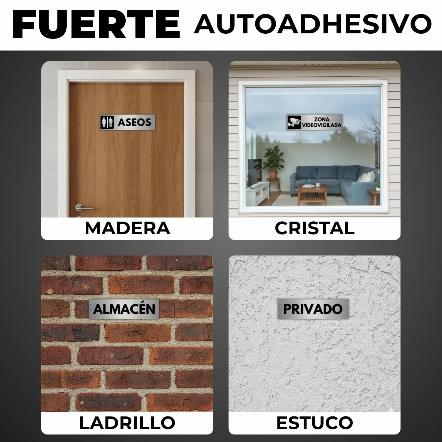 Señal Dirección - 5x18 cm - Grosor 0.8 mm - Aluminio - Cartel Despacho Dirección - Rótulo Oficina Dirección - Placa Puerta Despacho - (Direccion)